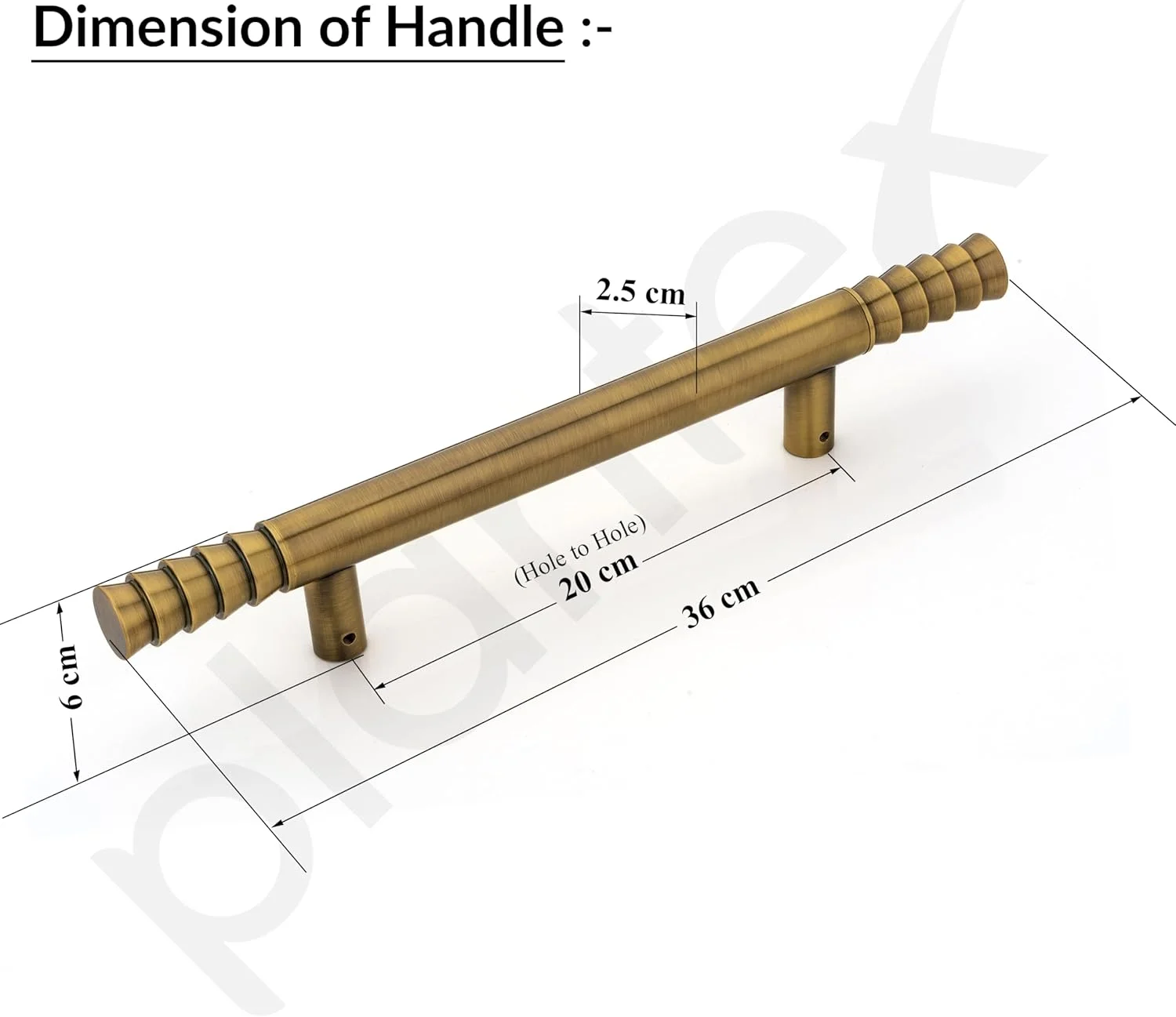 دستگیره درب ورودی 14 اینچی لوتوس طلایی سنگین Plantex برای خانه/درب شیشه ای و چوبی/دستگیره کششی-فشاری برای خانه، بسته 1 عددی (برنج عتیقه)