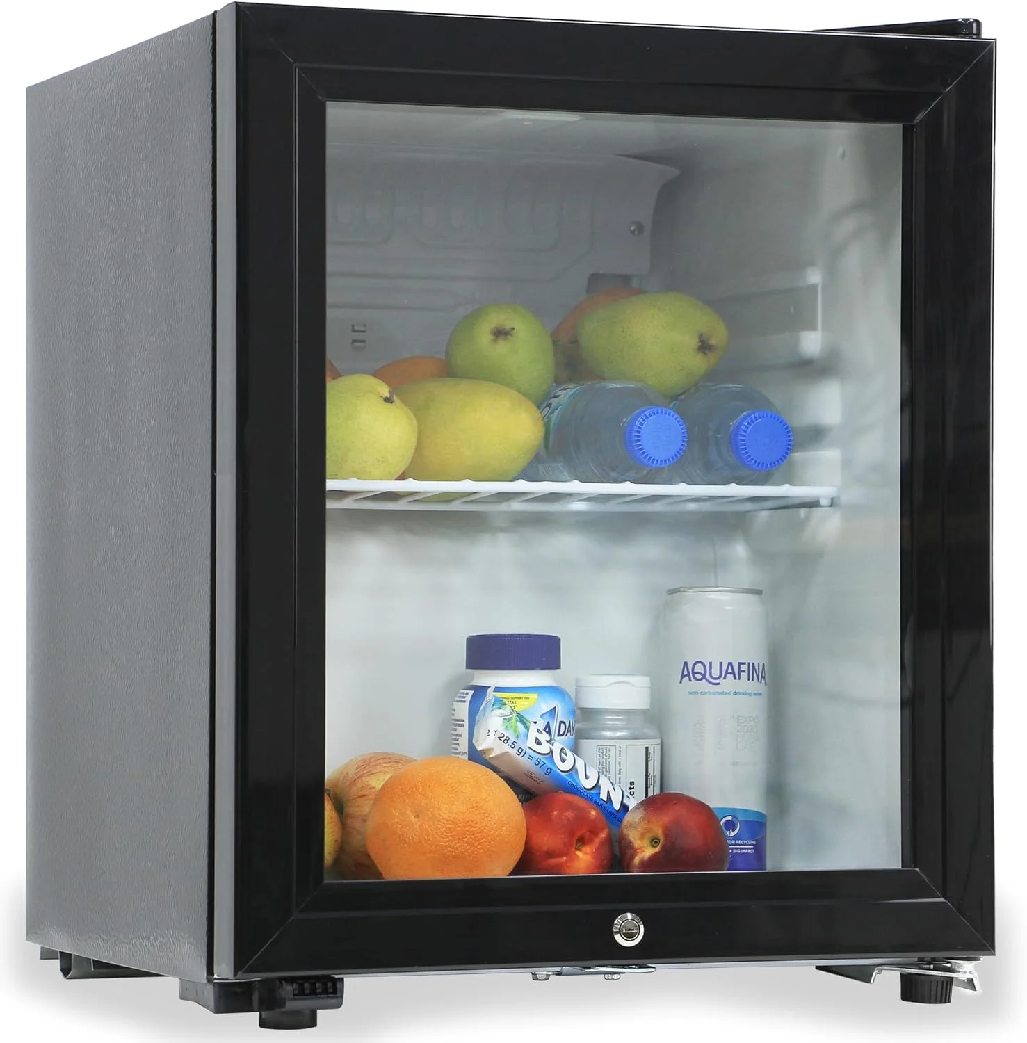 یخچال کوچک هتلی روبیک 40 لیتری با درب شیشه ای و قفل کلیدی، یخچال نوشیدنی کمپرسوری AC-220V مناسب برای غذا، نوشیدنی، مراقبت از پوست، ایده آل برای خانه، دفتر کار، هتل