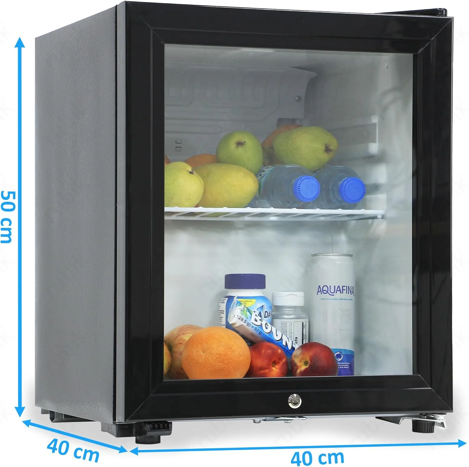 یخچال کوچک هتلی روبیک 40 لیتری با درب شیشه ای و قفل کلیدی، یخچال نوشیدنی کمپرسوری AC-220V مناسب برای غذا، نوشیدنی، مراقبت از پوست، ایده آل برای خانه، دفتر کار، هتل