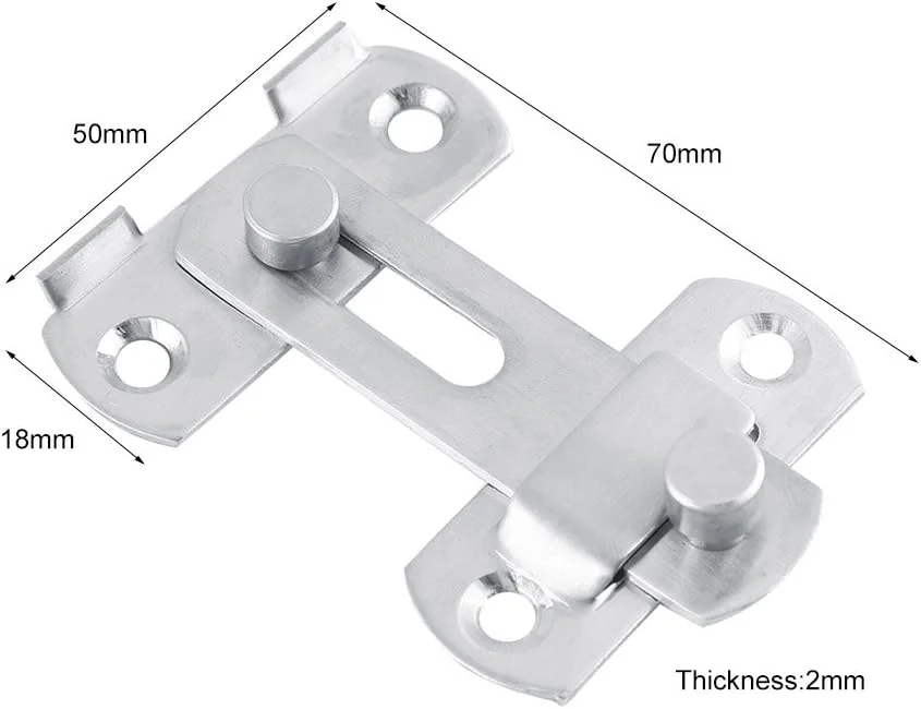 قفل کشویی سنگین درب استیل ضد زنگ 3 اینچی قفل کشویی ایمنی برای پنجره، اتاق پرو قفل کشویی سنگین درب استیل ضد زنگ 3 اینچی قفل کشویی ایمنی برای پنجره، اتاق پرو
