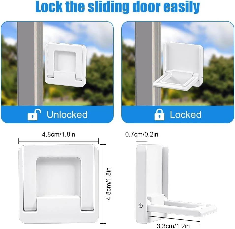 قفل درب کشویی کودک TERRIFI، 4 عدد قفل درب شیشه ای کشویی کودک، قفل درب کمد کشویی، درب کشویی ضد کودک و حیوانات خانگی، قفل ایمنی کودک بدون کلید برای درب پاسیو، درب کمد (سفید، کوچک) قفل درب کشویی کودک TERRIFI، 4 عدد قفل درب شیشه ای کشویی کودک، قفل درب کمد کشویی، درب کشویی ضد کودک و حیوانات خانگی، قفل ایمنی کودک بدون کلید برای درب پاسیو، درب کمد (سفید، کوچک)