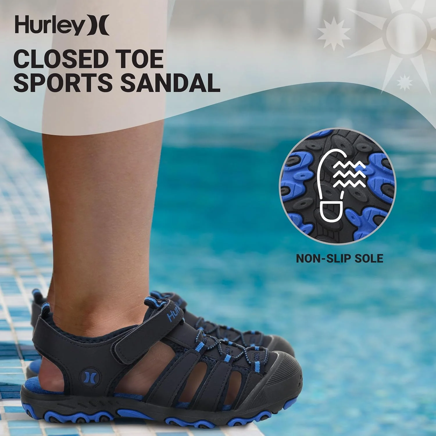 صندل ورزشی آبنوردی بچگانه Hurley با پنجه بسته، اسپرت و بادوام، مناسب برای کودکان نوپا، کودکان کوچک و کودکان بزرگ، عالی برای تمام فعالیتهای فضای باز صندل ورزشی آبنوردی بچگانه Hurley با پنجه بسته، اسپرت و بادوام، مناسب برای کودکان نوپا، کودکان کوچک و کودکان بزرگ، عالی برای تمام فعالیتهای فضای باز
