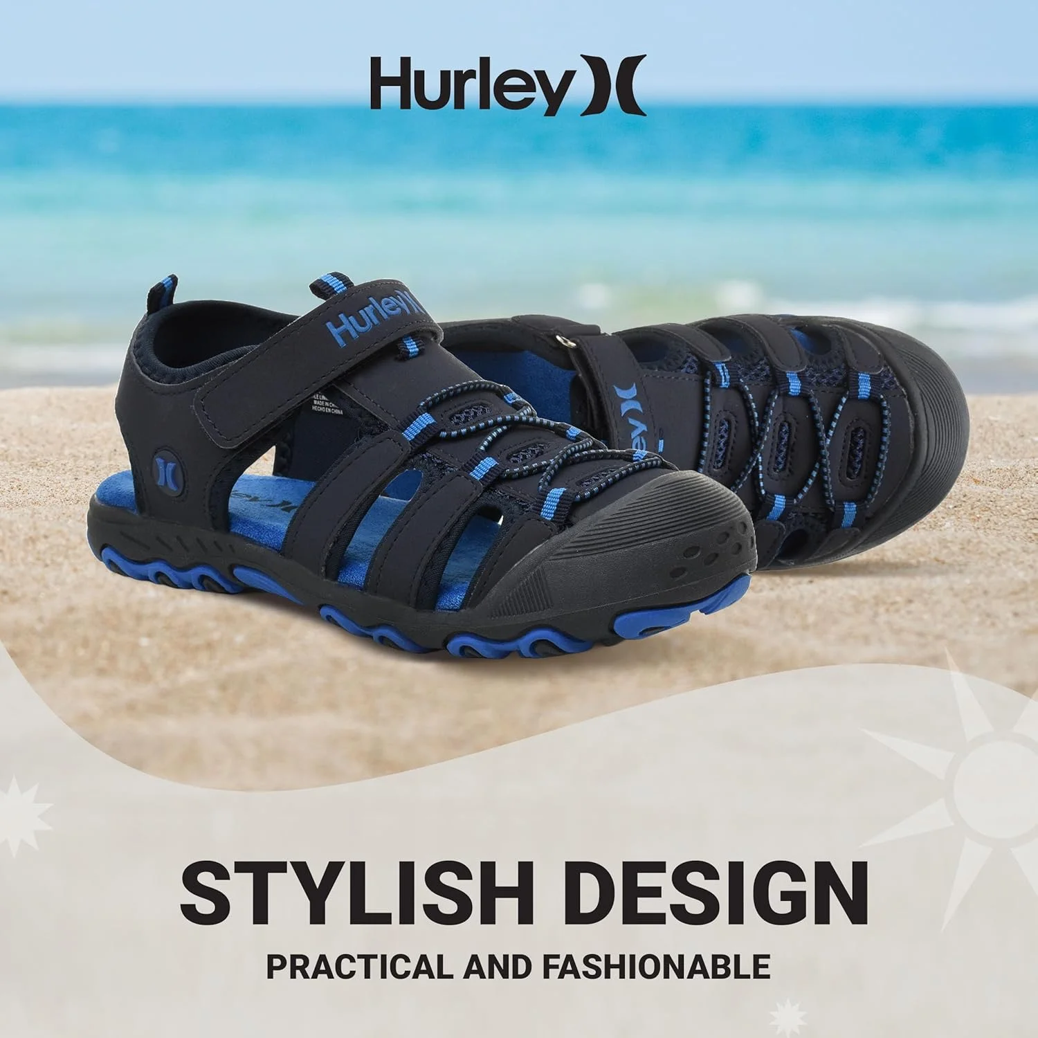 صندل ورزشی آبنوردی بچگانه Hurley با پنجه بسته، اسپرت و بادوام، مناسب برای کودکان نوپا، کودکان کوچک و کودکان بزرگ، عالی برای تمام فعالیتهای فضای باز صندل ورزشی آبنوردی بچگانه Hurley با پنجه بسته، اسپرت و بادوام، مناسب برای کودکان نوپا، کودکان کوچک و کودکان بزرگ، عالی برای تمام فعالیتهای فضای باز