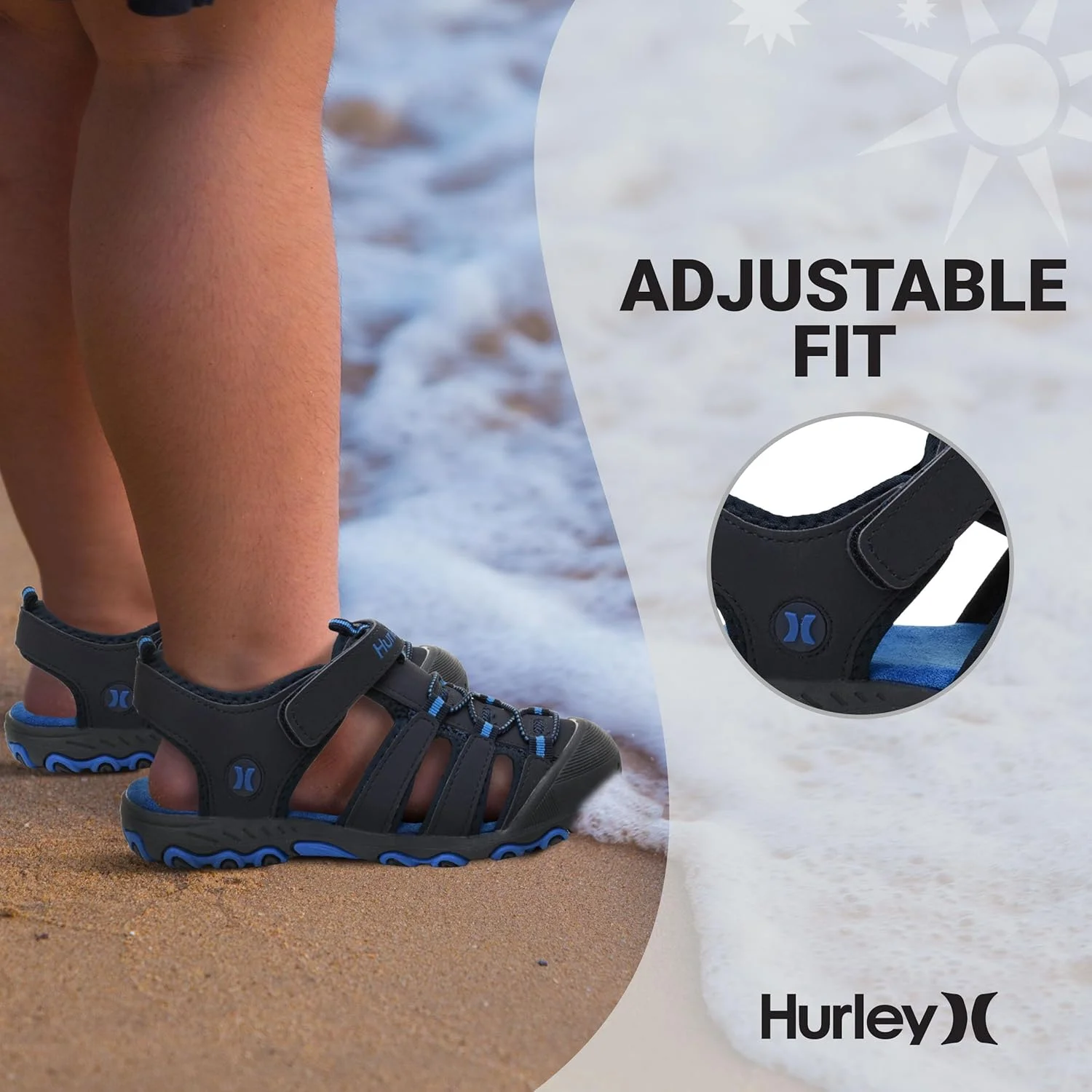 صندل ورزشی آبنوردی بچگانه Hurley با پنجه بسته، اسپرت و بادوام، مناسب برای کودکان نوپا، کودکان کوچک و کودکان بزرگ، عالی برای تمام فعالیتهای فضای باز صندل ورزشی آبنوردی بچگانه Hurley با پنجه بسته، اسپرت و بادوام، مناسب برای کودکان نوپا، کودکان کوچک و کودکان بزرگ، عالی برای تمام فعالیتهای فضای باز