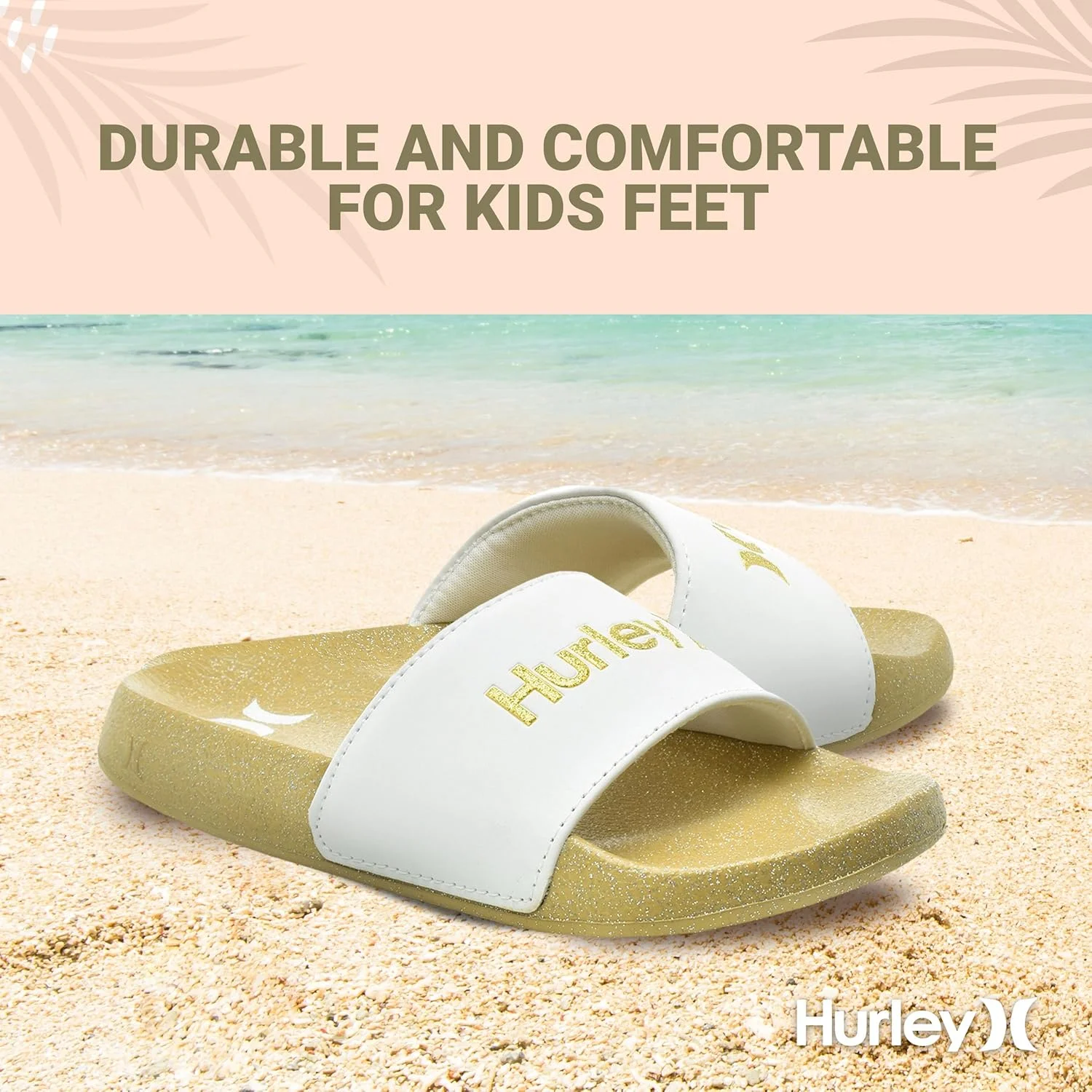 صندل اسلاید بچه گانه Hurley Naia - اسلیپرهای راحت و مناسب فصل تابستان برای استفاده دختران و پسران - کفی EVA مناسب برای ساحل، استخر و دوش صندل اسلاید بچه گانه Hurley Naia - اسلیپرهای راحت و مناسب فصل تابستان برای استفاده دختران و پسران - کفی EVA مناسب برای ساحل، استخر و دوش