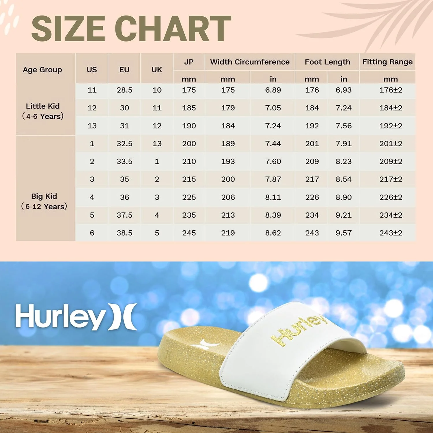 صندل اسلاید بچه گانه Hurley Naia - اسلیپرهای راحت و مناسب فصل تابستان برای استفاده دختران و پسران - کفی EVA مناسب برای ساحل، استخر و دوش صندل اسلاید بچه گانه Hurley Naia - اسلیپرهای راحت و مناسب فصل تابستان برای استفاده دختران و پسران - کفی EVA مناسب برای ساحل، استخر و دوش