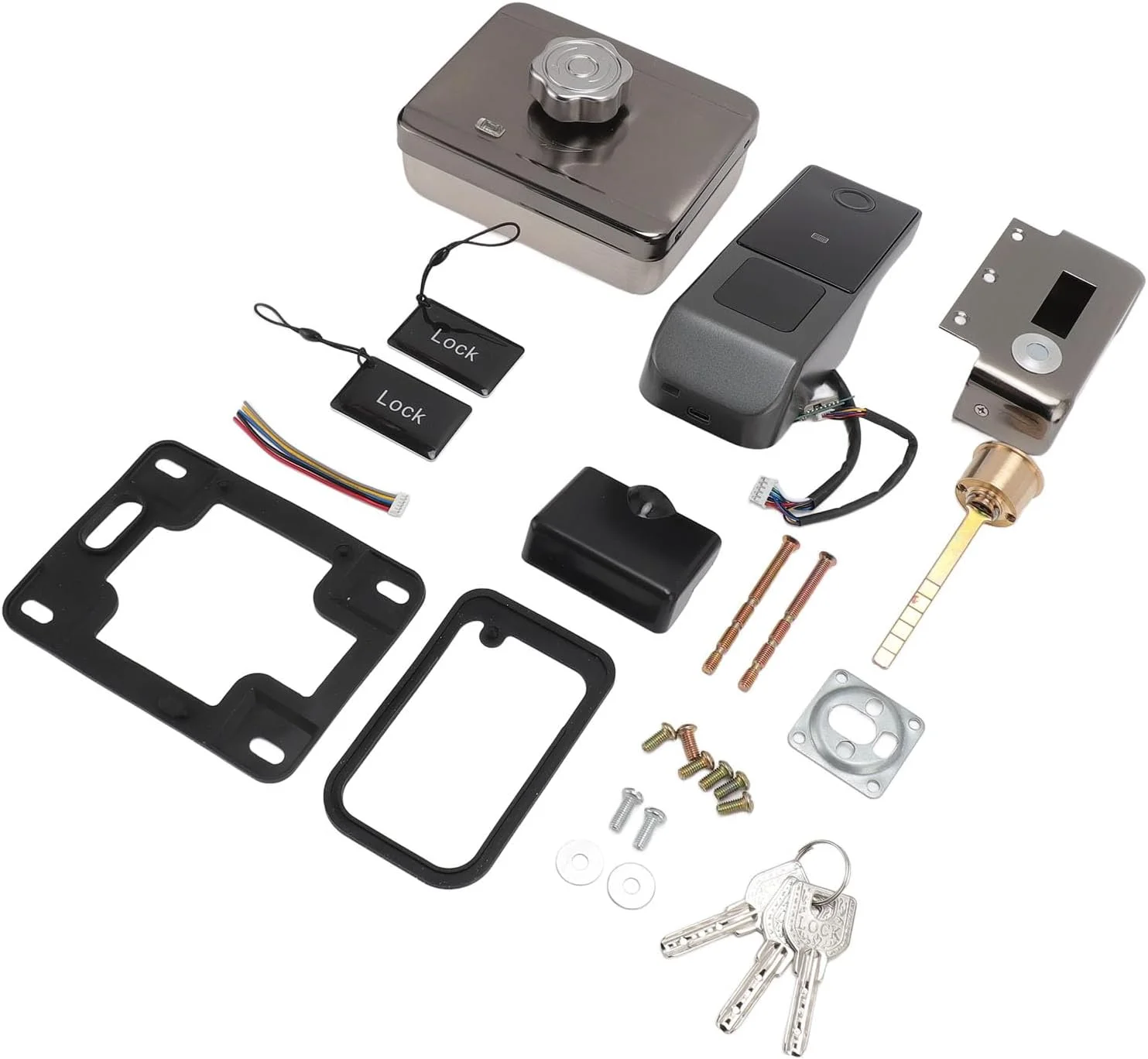 قفل درب هوشمند Depisuta، 5 در 1 اثر انگشت، ورود بدون کلید با دستگیره، کنترل برنامه، الکترونیکی دیجیتال بیومتریک برای درب ورودی، ضد آب IP67، برای استفاده در ویلاهای مسکونی