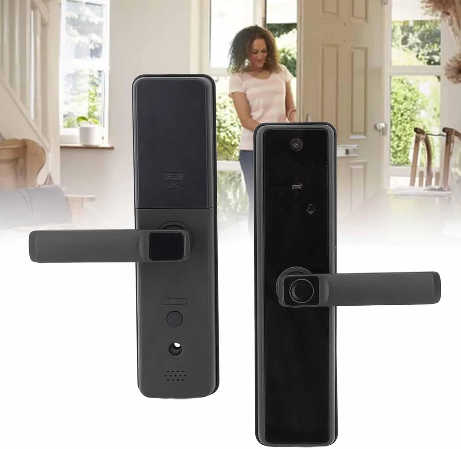 قفل هوشمند وای فای Depisuta، ورود بدون کلید با رمز عبور و اثر انگشت به همراه نمایشگر دیجیتال برای باز کردن قفل با اپلیکیشن TUYA، تشخیص سریع، صفحه کلید درب، کنترل از طریق اپلیکیشن، نصب آسان (مشکی) قفل هوشمند وای فای Depisuta، ورود بدون کلید با رمز عبور و اثر انگشت به همراه نمایشگر دیجیتال برای باز کردن قفل با اپلیکیشن TUYA، تشخیص سریع، صفحه کلید درب، کنترل از طریق اپلیکیشن، نصب آسان (مشکی)