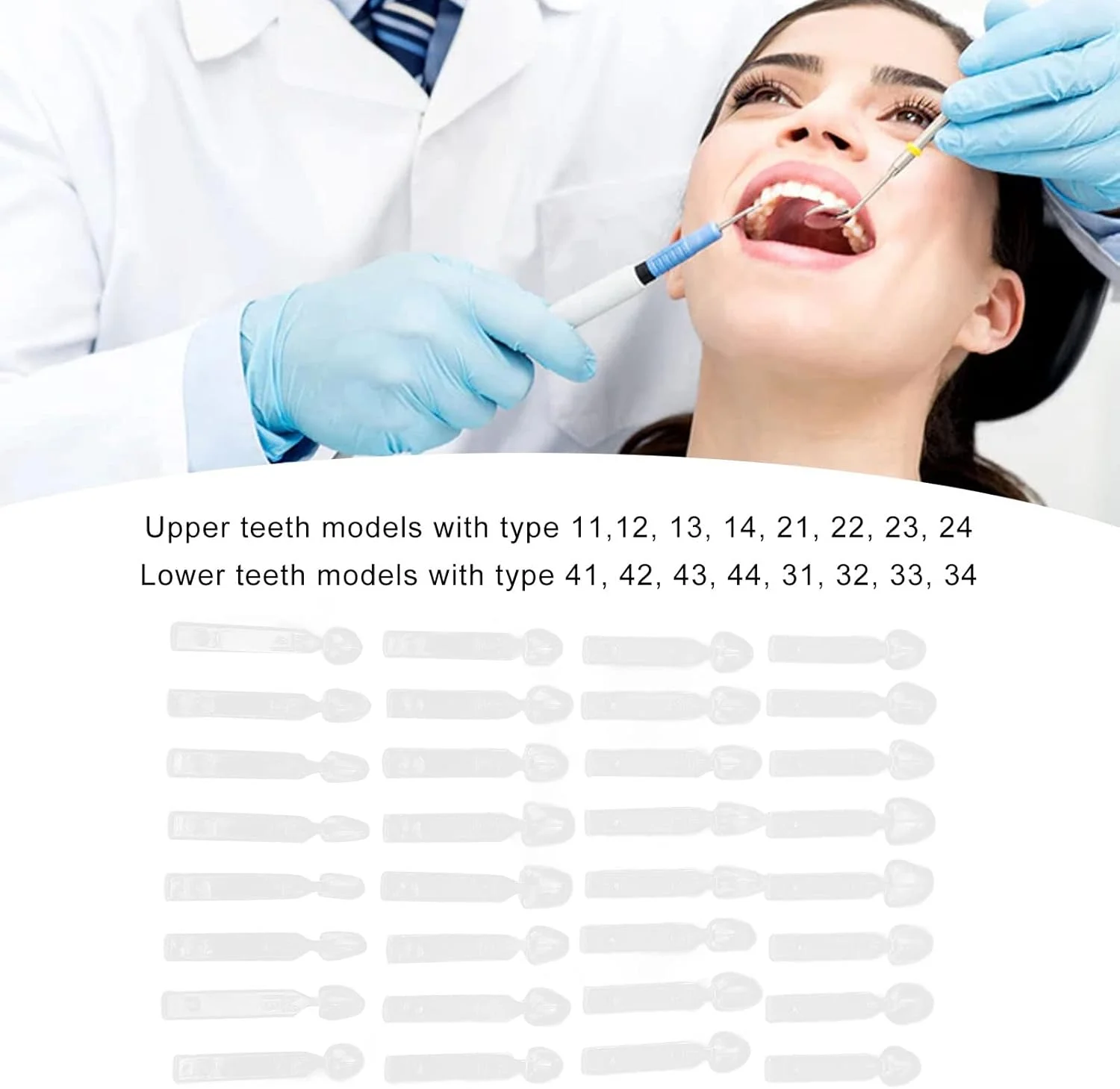 قالب رزین کامپوزیت دندان 32 عددی، مجموعه قالب ونیر رزینی دندان های جلو و عقب، قالب کامپوزیت ونیر دندان برای لایت کیور ونیرهای دندانی