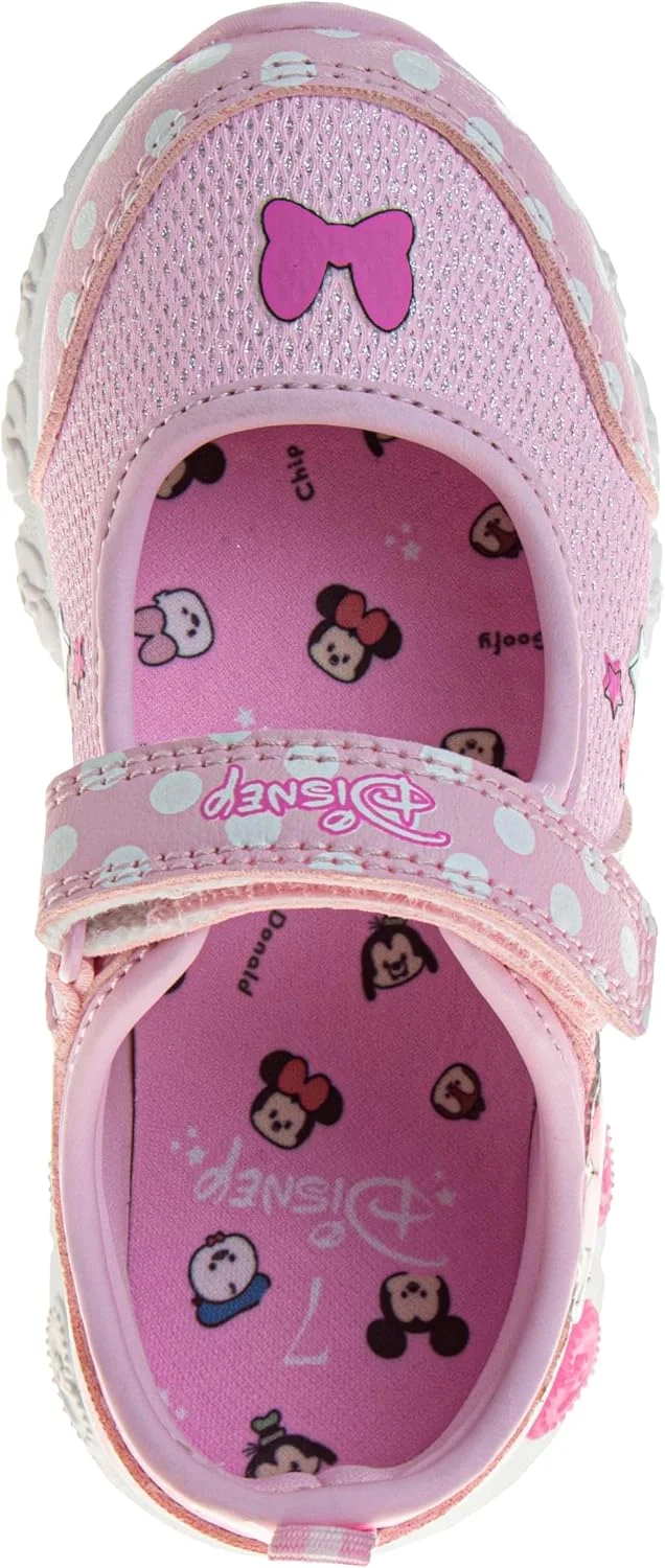 صندل های مری جین دیزنی پرنسس و مینی موس دخترانه - کفش های گلدار بند دار چراغ دار دخترانه - سایز کودک نوپا تا بچه های کوچک