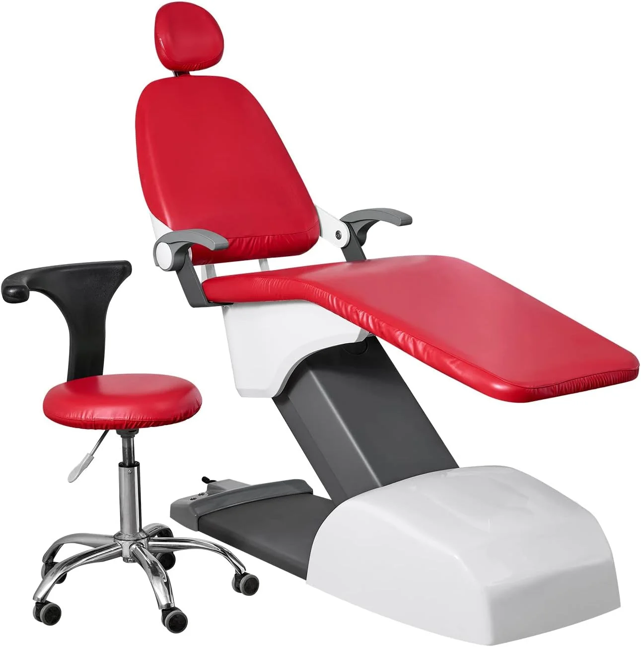 روکش یونیت دندانپزشکی SHAVERUSH، محافظ صندلی دندانپزشکی، آستین، 4 عدد/ست روکش محافظ کامل صندلی دندانپزشکی، روکش صندلی پارچه ای یونیت دندانپزشکی PU، مواد ضد آب فیلم کامپوزیت قابل شستشو. (قرمز)