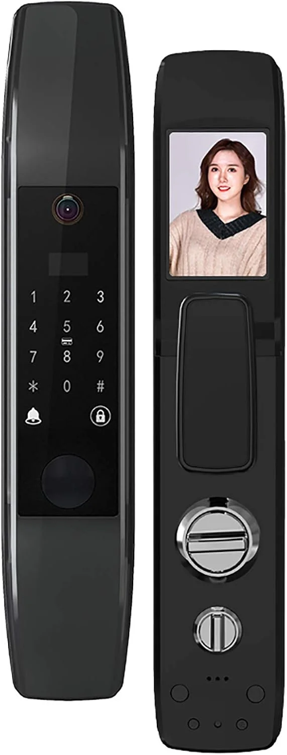 قفل درب هوشمند GZDodek، قفل درب دیجیتال صفحه لمسی و صفحه لمسی اثر انگشت بدون کلید، ایمن، بسیار مناسب برای نصب، آپارتمان، خانه، هتل و دفتر (B)