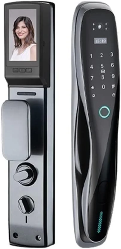 دستگیره هوشمند درب GZDodek قفل هوشمند اثر انگشتی دیجیتال وای فای صفحه نمایش متصل به موبایل (نقره ای)