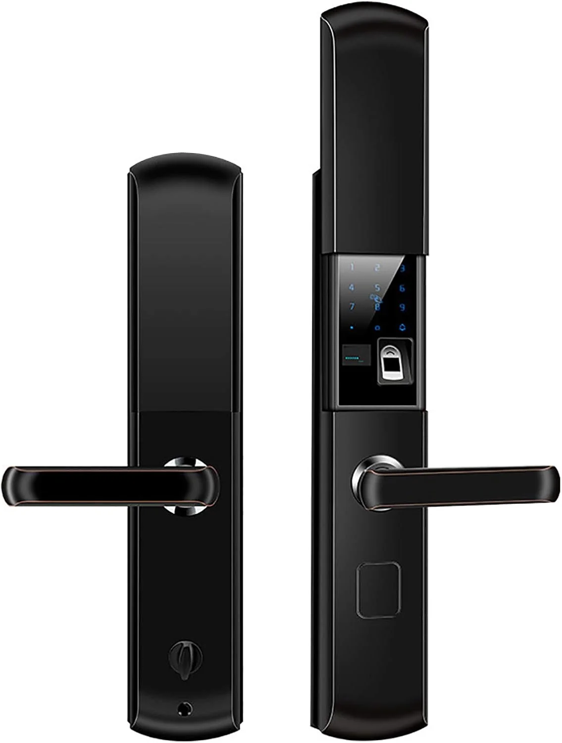 قفل درب هوشمند GZDodek، قفل دیجیتال الکترونیکی بدون کلید با صفحه لمسی، صفحه کلید و جوی استیک برای درب ورودی امنیتی آپارتمان هتل اداری (مشکی)