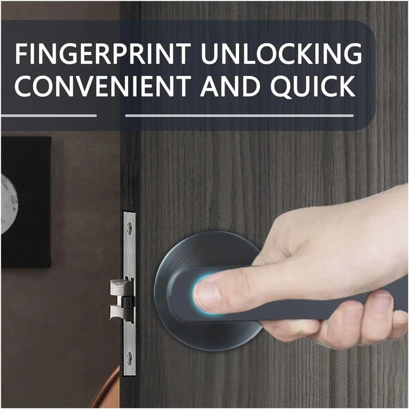 قفل درب اثر انگشتی gxyglsgysgjs Tuya بلوتوثی دیجیتال الکترونیکی هوشمند، قفل درب بیومتریک اثر انگشتی، دستگیره بدون کلید دیجیتال رمز عبور، دستگیره بالابر هوشمند برای قفل کردن (خاکستری)