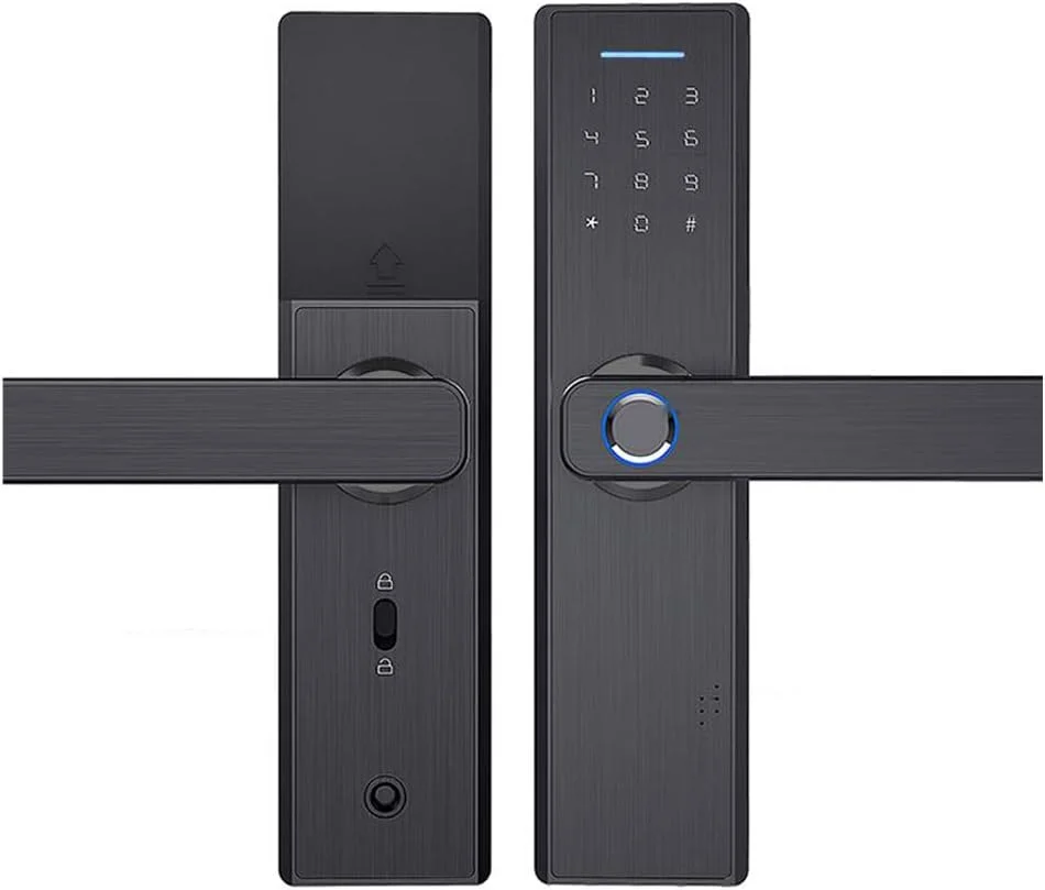 قفل درب الکترونیکی هوشمند اثر انگشتی Joleritc با قابلیت کنترل از طریق اپلیکیشن WiFi، کارت M1، رمز عبور، مچ بند و کلید برای خانه و هتل