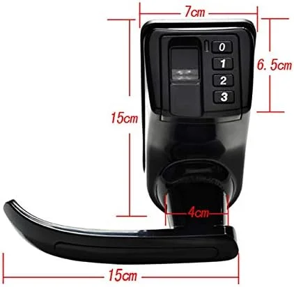 قفل درب هوشمند INWWUH، قفل درب بیومتریک اثر انگشت، قفل رمز عبور دیجیتال بدون کلید هوشمند چند منظوره و ایمن (مشکی زرد)