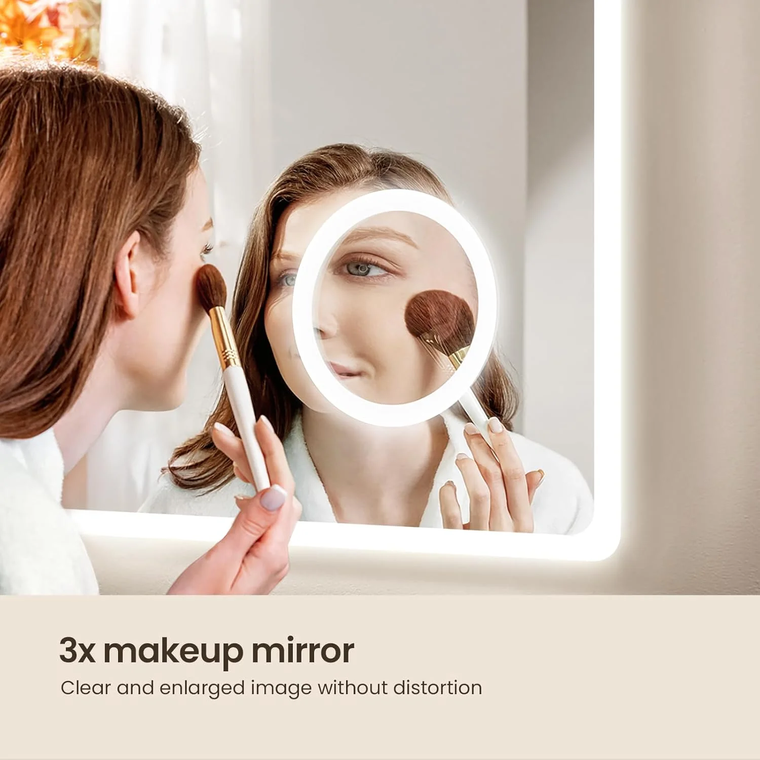 آینه حمام ال ای دی EMKE با چراغ و پریز ریش تراش، 50 در 70 سانتی متر، آینه حمام روشن با پریز ایمنی/ضد بخار/قابل تنظیم نور، آینه های دارای نور پس زمینه ال ای دی برای حمام، عمودی، سیم کشی شده، IP44 آینه حمام ال ای دی EMKE با چراغ و پریز ریش تراش، 50 در 70 سانتی متر، آینه حمام روشن با پریز ایمنی/ضد بخار/قابل تنظیم نور، آینه های دارای نور پس زمینه ال ای دی برای حمام، عمودی، سیم کشی شده، IP44