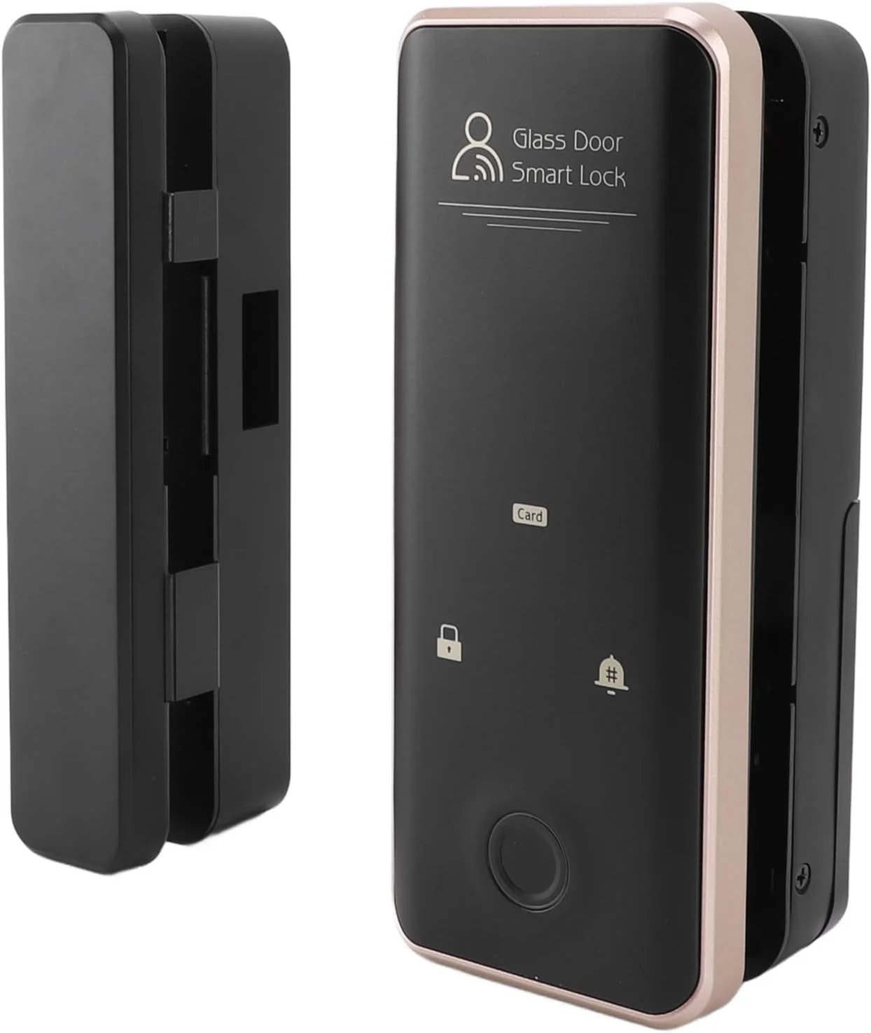 قفل درب شیشه ای هوشمند Luocute، قفل درب دیجیتال بدون کلید با اثر انگشت، رمز عبور، کارت و باز کردن از راه دور، قفل درب ایمنی با قابلیت ثبت تردد، مشکی