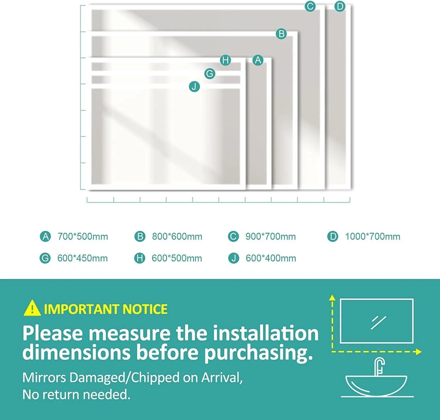 آینه حمام EMKE با چراغ های LED، آینه روشویی هوشمند و نورانی حمام 400x600 میلی متر آینه حمام EMKE با چراغ های LED، آینه روشویی هوشمند و نورانی حمام 400x600 میلی متر