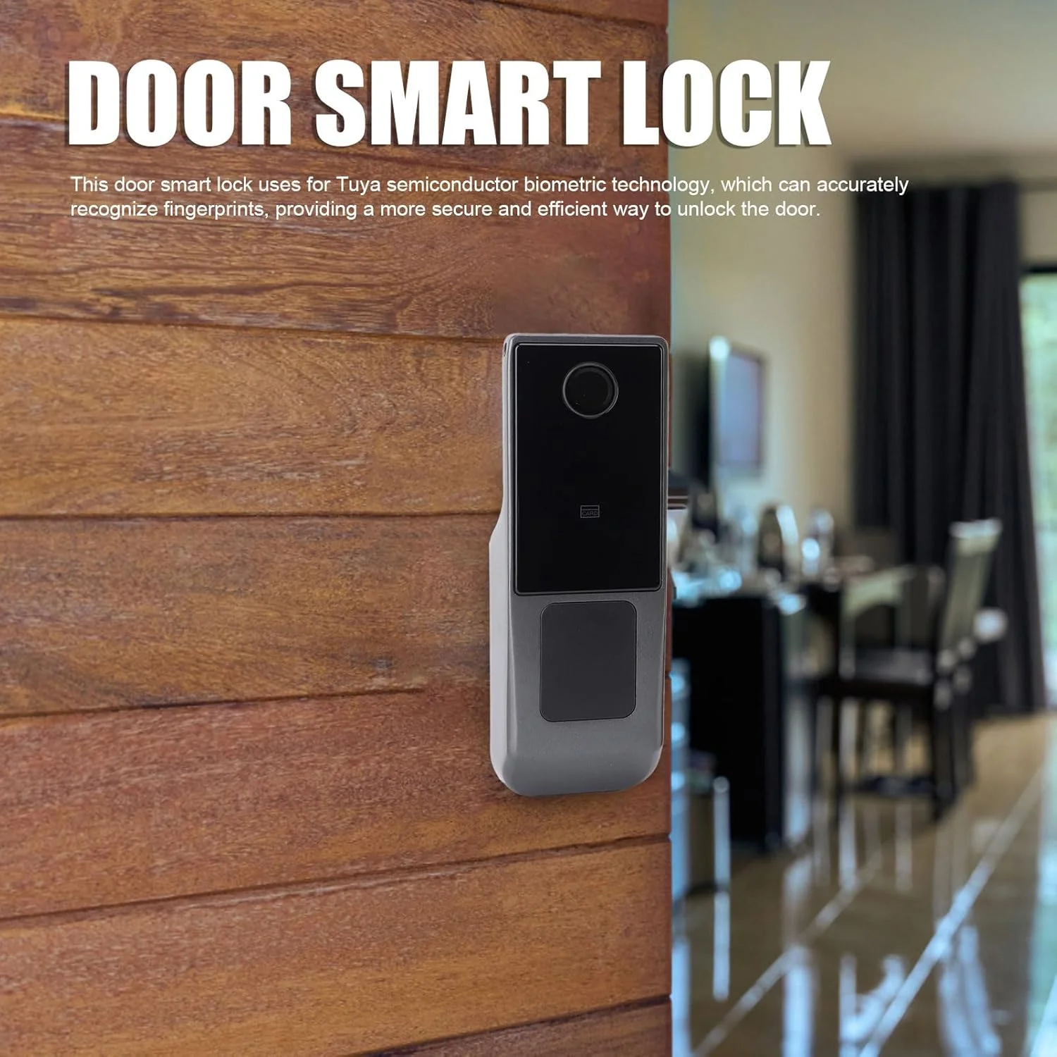 قفل هوشمند Luocute، قفل الکترونیکی درب ورودی بدون کلید با رمز عبور اثر انگشت و ریموت، قفل ضد آب دیجیتال با صفحه کلید و باز کردن قفل از طریق برنامه Tuya، برای خانه، اتاق خواب، آپارتمان، دفتر