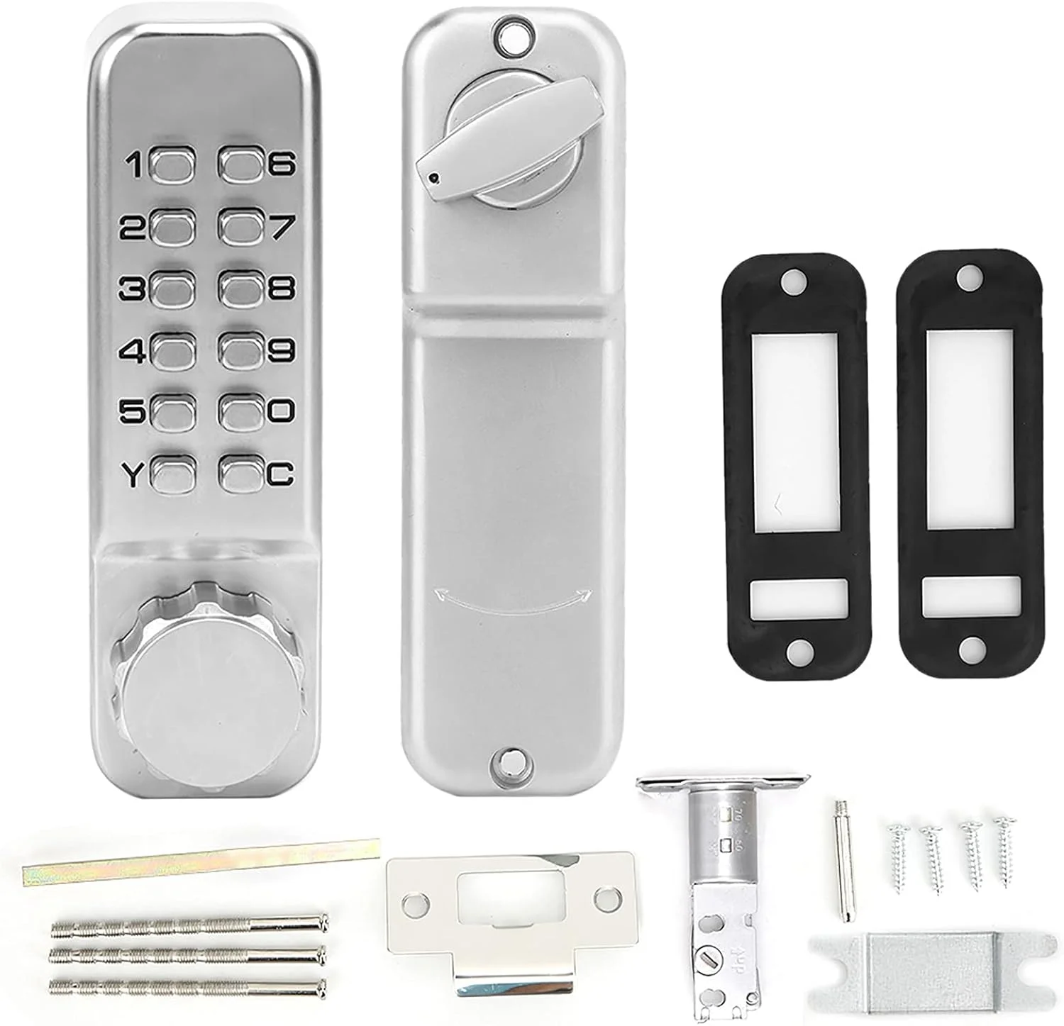 قفل درب مکانیکی بدون کلید، قفل کد مکانیکی، مجموعه قفل درب دیجیتال مکانیکی آلیاژ روی ضد آب بدون نیاز به باتری مناسب برای خانه/هتل/دفتر/استودیو/انبار