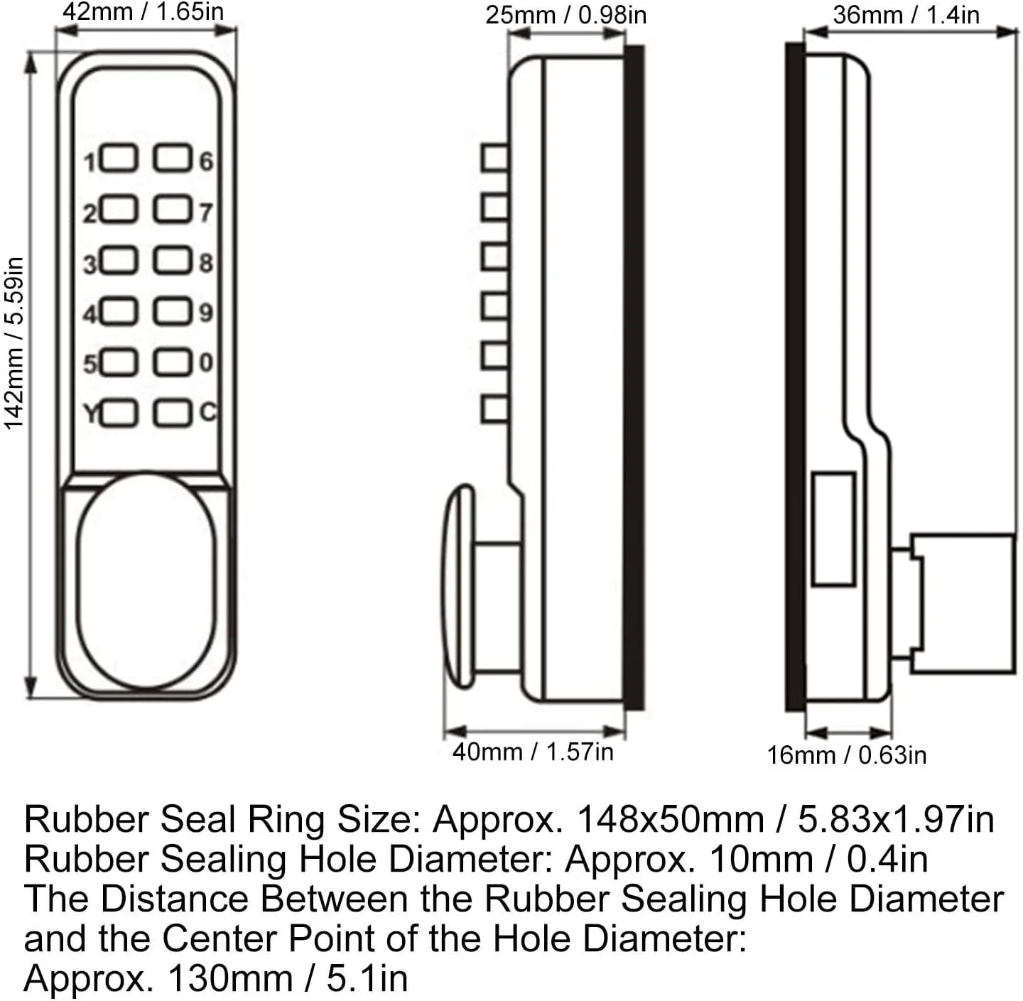قفل ترکیبی مکانیکی، قفل درب دیجیتال مشکی، قفل مرده بند مکانیکی بدون کلید، کدهای ضد سرقت برای درب شیشه ای دو طرفه، قفل درب ورودی امنیتی با زبانه نگهدارنده