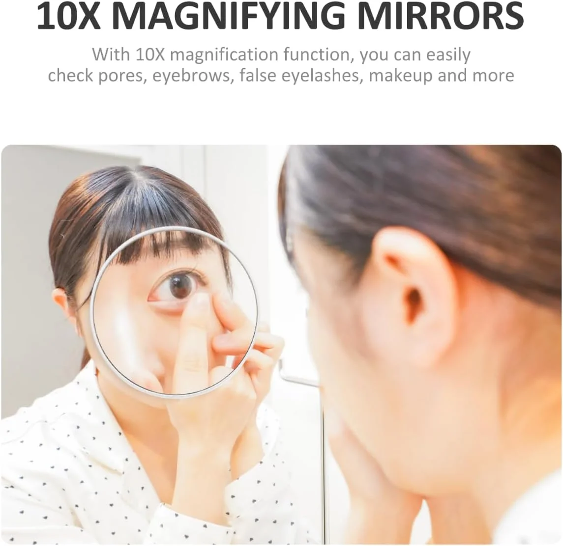 آینه آرایشی مکنده Baluue، آینه مکنده، آینه بزرگنمایی آرایش، آینه آرایشی حمام، آینه آرایشی بزرگنمایی 10 برابر با مکنده آینه آرایشی مکنده Baluue، آینه مکنده، آینه بزرگنمایی آرایش، آینه آرایشی حمام، آینه آرایشی بزرگنمایی 10 برابر با مکنده