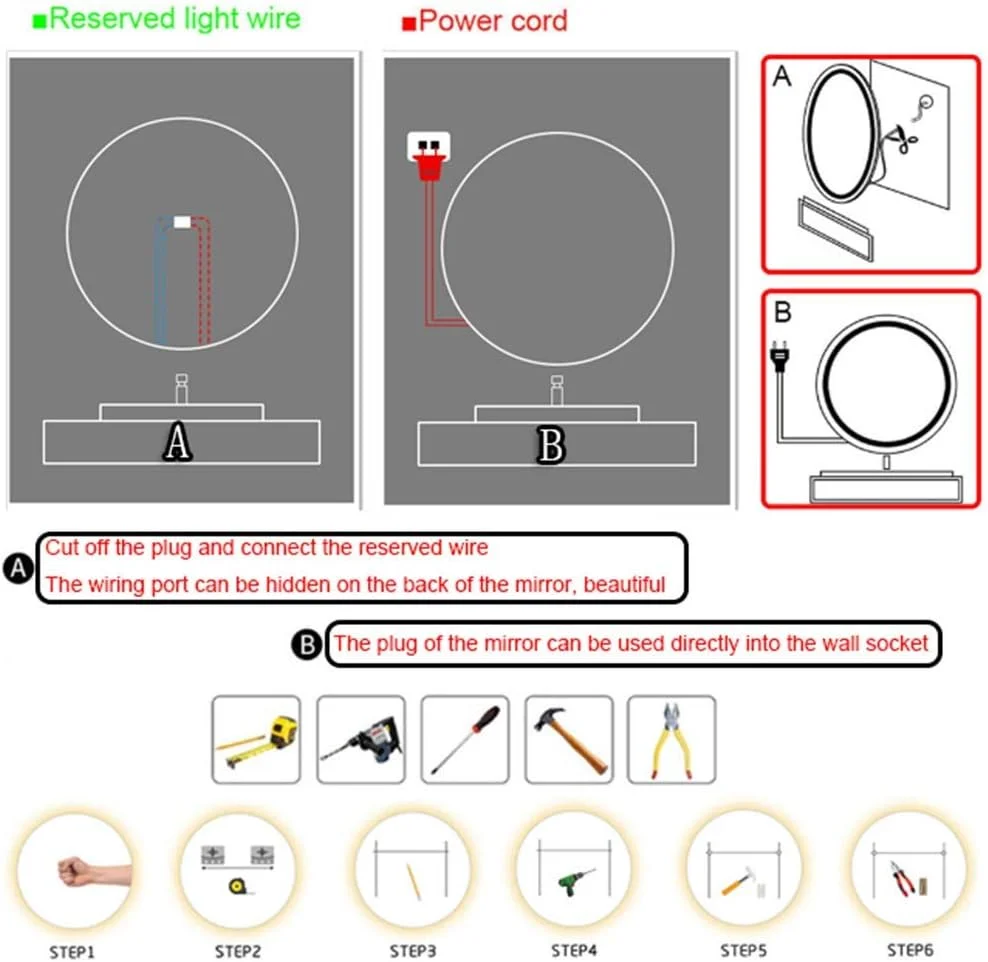 آینه حمام LED با نور پس زمینه، دکور دیواری منزل، آینه آرایش/حمام دیواری، آینه حمام LED روشن، دکور دیواری منزل، آینه آرایش/حمام دیواری آینه حمام LED با نور پس زمینه، دکور دیواری منزل، آینه آرایش/حمام دیواری، آینه حمام LED روشن، دکور دیواری منزل، آینه آرایش/حمام دیواری