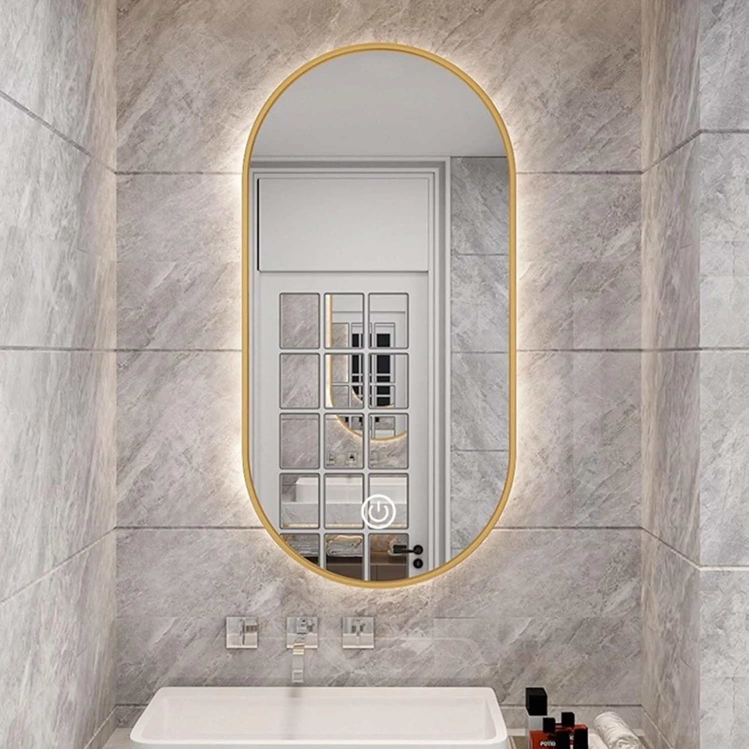 آینه حمام ال ای دی، آینه بیضی ال ای دی برای حمام، آینه روشویی دیواری با قابلیت تنظیم دمای رنگ در 3 حالت، آینه هوشمند ضد بخار بیضی شکل دیواری با چراغ، مناسب برای حمام، اتاق خواب (سفید) آینه حمام ال ای دی، آینه بیضی ال ای دی برای حمام، آینه روشویی دیواری با قابلیت تنظیم دمای رنگ در 3 حالت، آینه هوشمند ضد بخار بیضی شکل دیواری با چراغ، مناسب برای حمام، اتاق خواب (سفید)