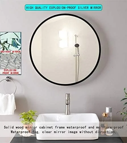 کابینت آینه ای حمام، کابینت آینه ای گرد چوبی، لوازم آرایشی با کابینت آینه ای 2 در 1، مد و سادگی، سبک منحصر به فرد، آینه آرایش، گردویی، قطر 50 کابینت آینه ای حمام، کابینت آینه ای گرد چوبی، لوازم آرایشی با کابینت آینه ای 2 در 1، مد و سادگی، سبک منحصر به فرد، آینه آرایش، گردویی، قطر 50