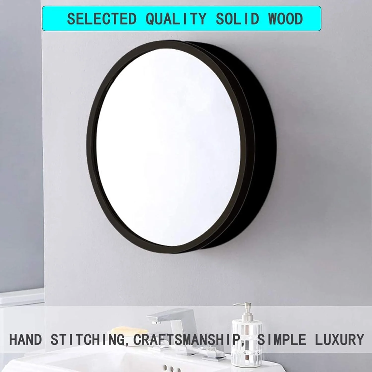 کابینت آینه ای حمام، کابینت آینه ای گرد چوبی، لوازم آرایشی با کابینت آینه ای 2 در 1، مد و سادگی، سبک منحصر به فرد، آینه آرایش، گردویی، قطر 50 کابینت آینه ای حمام، کابینت آینه ای گرد چوبی، لوازم آرایشی با کابینت آینه ای 2 در 1، مد و سادگی، سبک منحصر به فرد، آینه آرایش، گردویی، قطر 50