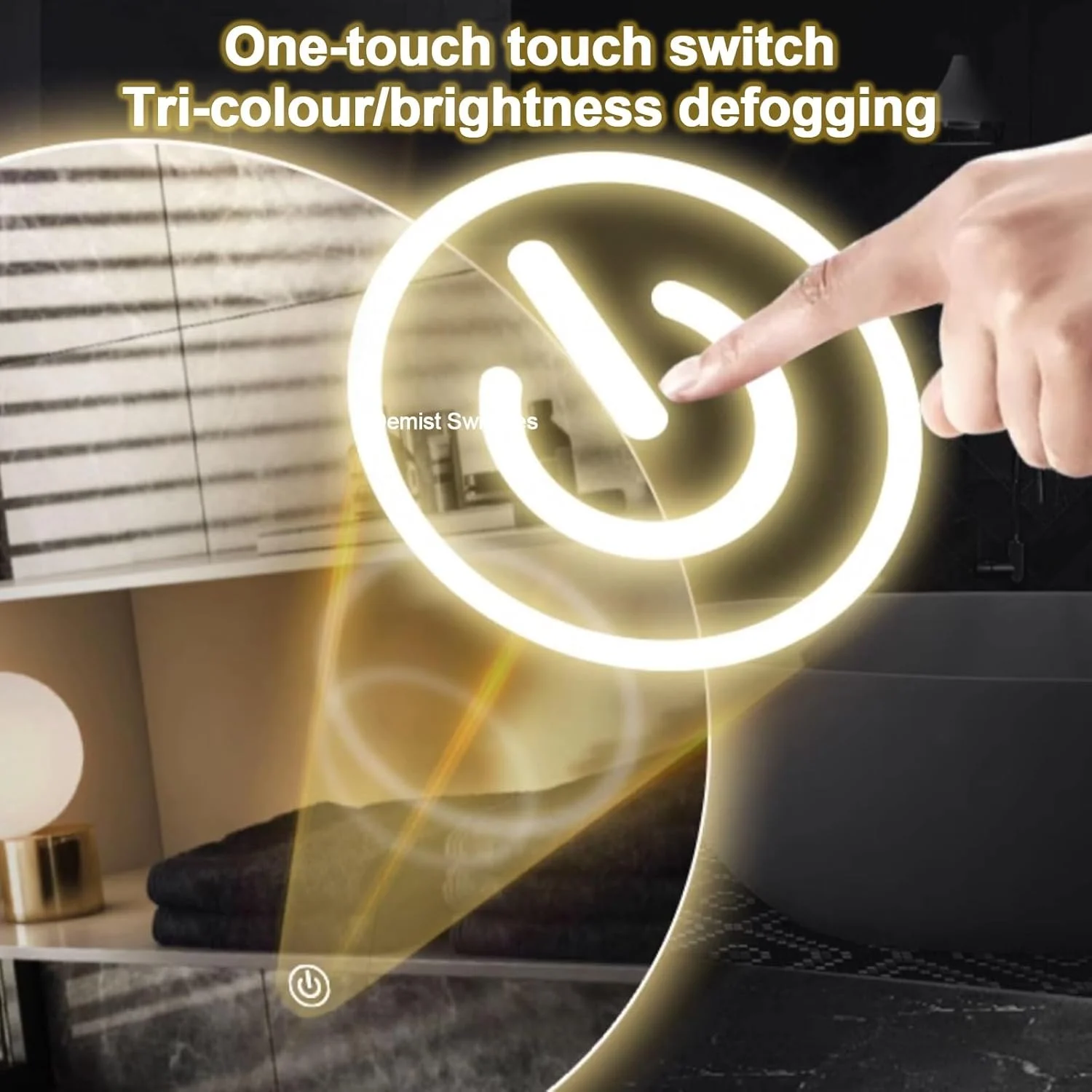 آینه حمام ال ای دی، آینه بیضی ال ای دی برای حمام، آینه روشویی دیواری با قابلیت تنظیم دمای رنگ در 3 حالت، آینه هوشمند ضد بخار بیضی شکل دیواری با چراغ، مناسب برای حمام، اتاق خواب (سفید) آینه حمام ال ای دی، آینه بیضی ال ای دی برای حمام، آینه روشویی دیواری با قابلیت تنظیم دمای رنگ در 3 حالت، آینه هوشمند ضد بخار بیضی شکل دیواری با چراغ، مناسب برای حمام، اتاق خواب (سفید)