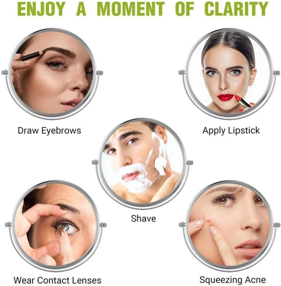 آینه آرایشی دیواری حمام، آینه آرایشی دو طرفه با نور چرخان 360 درجه، آینه زیبایی تاشو با شکل گرد و قابلیت افزایش طول، مسی عتیقه (مسی عتیقه) آینه آرایشی دیواری حمام، آینه آرایشی دو طرفه با نور چرخان 360 درجه، آینه زیبایی تاشو با شکل گرد و قابلیت افزایش طول، مسی عتیقه (مسی عتیقه)