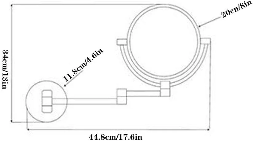 آینه آرایشی دیواری حمام، آینه آرایشی دو طرفه با نور چرخان 360 درجه، آینه زیبایی تاشو با شکل گرد و قابلیت افزایش طول، مسی عتیقه (مسی عتیقه) آینه آرایشی دیواری حمام، آینه آرایشی دو طرفه با نور چرخان 360 درجه، آینه زیبایی تاشو با شکل گرد و قابلیت افزایش طول، مسی عتیقه (مسی عتیقه)