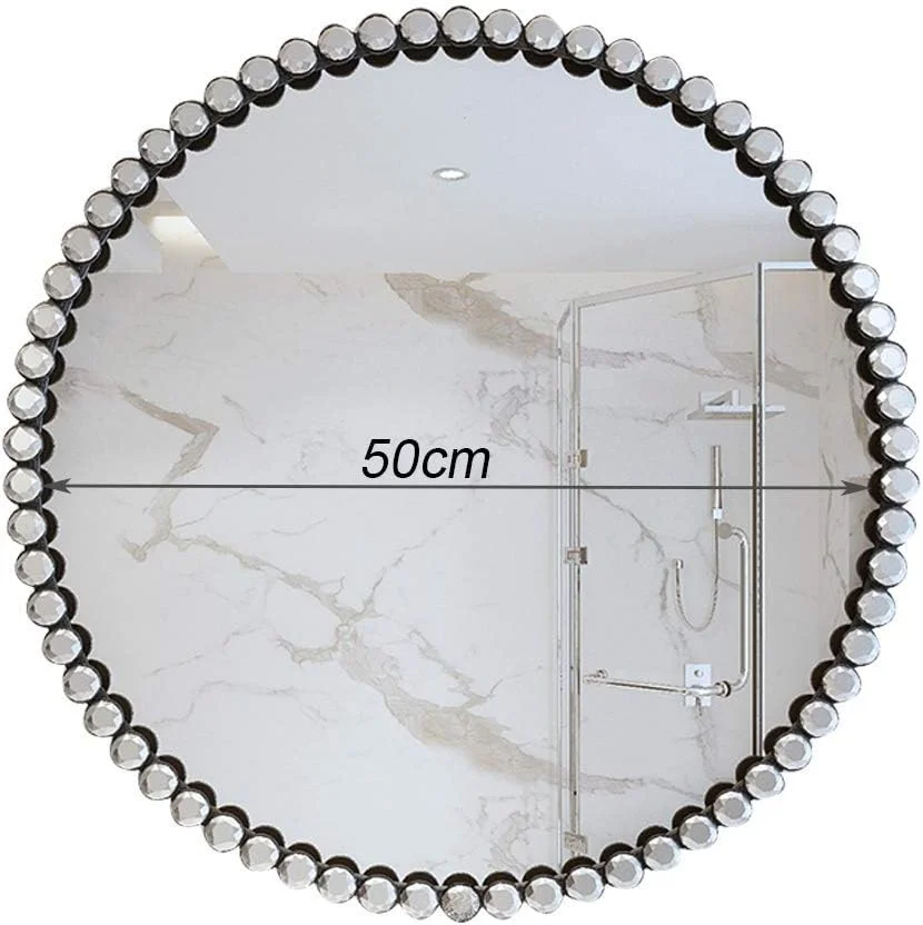 آینه دیواری گرد فلزی مناسب حمام، آینه تزئینی بزرگ برای میز آرایش با کریستال اکریلیک، آینه اصلاح/آرایش مشکی شیک برای حمام، اتاق نشیمن، اتاق پرو آینه دیواری گرد فلزی مناسب حمام، آینه تزئینی بزرگ برای میز آرایش با کریستال اکریلیک، آینه اصلاح/آرایش مشکی شیک برای حمام، اتاق نشیمن، اتاق پرو