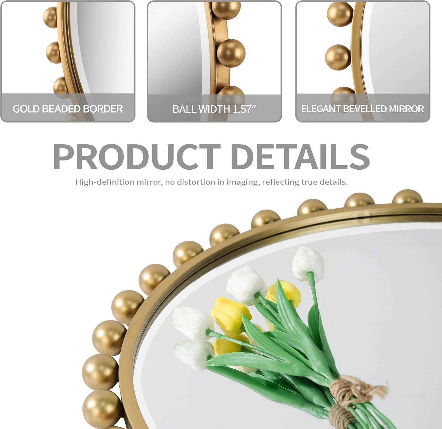 آینه های گرد CAVINHOME برای حمام با شیشه تراش خورده و قاب توپی - آینه مهره ای طلایی، آینه تزئینی عتیقه طلایی RD30، آینه گرد بزرگ طلایی عتیقه برای اتاق خواب، اتاق نشیمن، راهرو آینه های گرد CAVINHOME برای حمام با شیشه تراش خورده و قاب توپی - آینه مهره ای طلایی، آینه تزئینی عتیقه طلایی RD30، آینه گرد بزرگ طلایی عتیقه برای اتاق خواب، اتاق نشیمن، راهرو