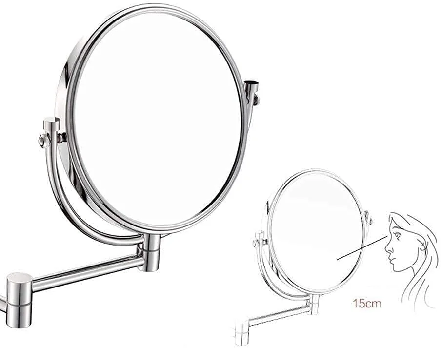 آینه آرایشی دیواری CAFDTGERC، آینه آرایشی 8 اینچی، آینه تلسکوپی تاشو فلزی، بزرگنمایی 3 برابری، آینه حمام آینه آرایشی دیواری CAFDTGERC، آینه آرایشی 8 اینچی، آینه تلسکوپی تاشو فلزی، بزرگنمایی 3 برابری، آینه حمام