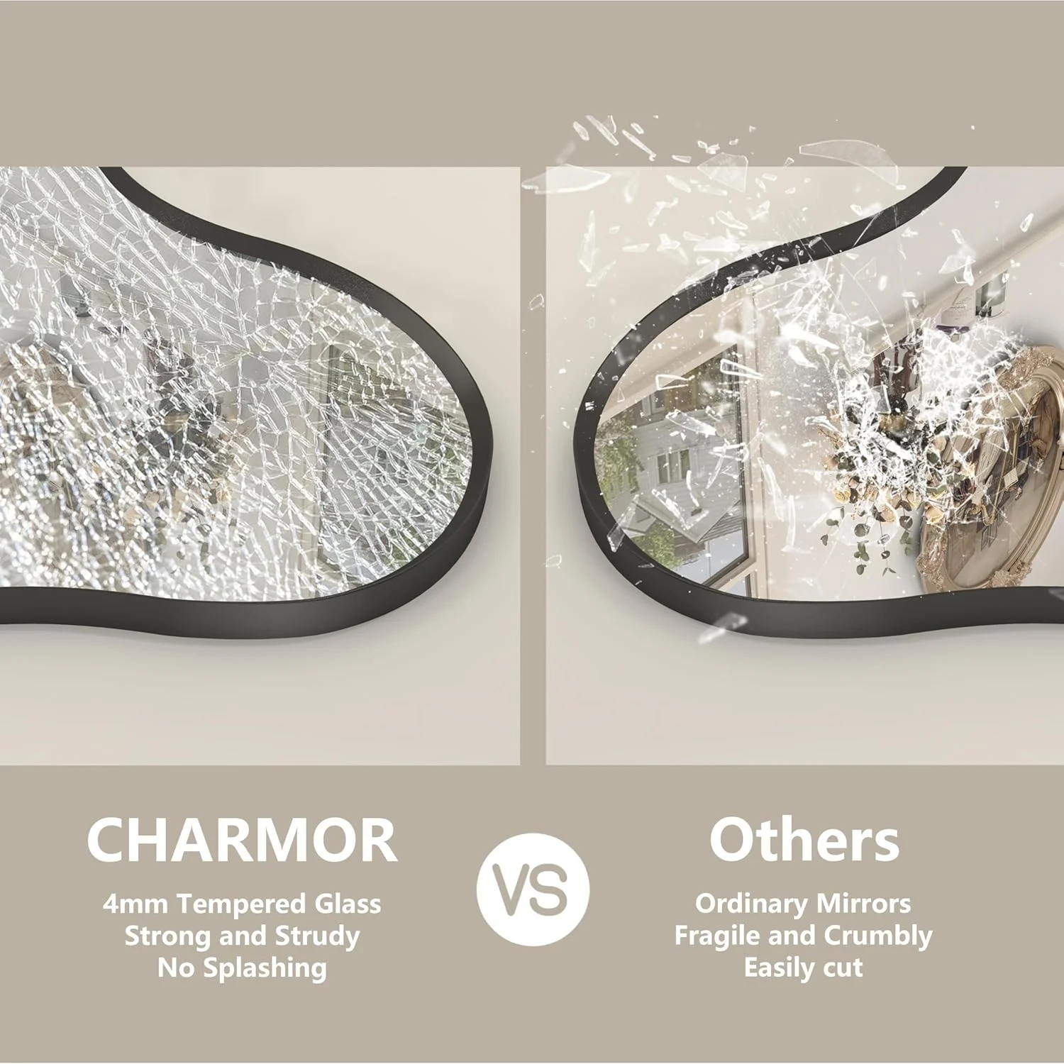 آینه نامنظم حمام CHARMOR با ابعاد 32x20 اینچ آینه نامنظم حمام CHARMOR با ابعاد 32x20 اینچ