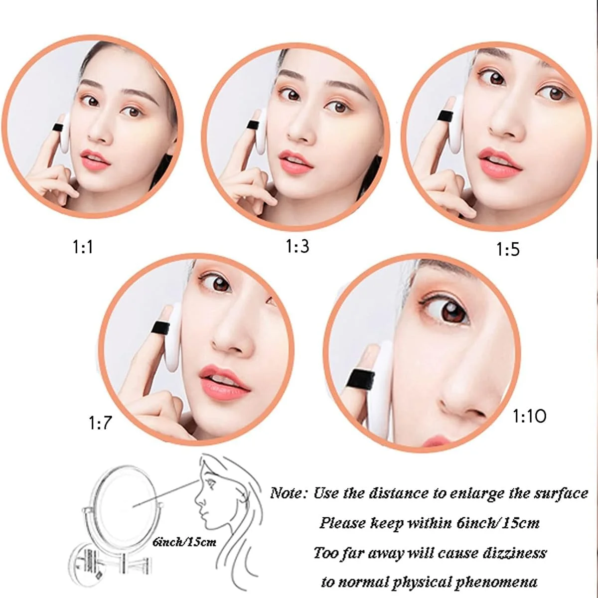 آینه آرایشی CAFDTGERC با چراغ، آینه دیواری با قابلیت چرخش 360 درجه، بزرگنمایی با نور، مناسب برای اصلاح صورت در حمام، هتل، نیکل برس خورده آینه آرایشی CAFDTGERC با چراغ، آینه دیواری با قابلیت چرخش 360 درجه، بزرگنمایی با نور، مناسب برای اصلاح صورت در حمام، هتل، نیکل برس خورده