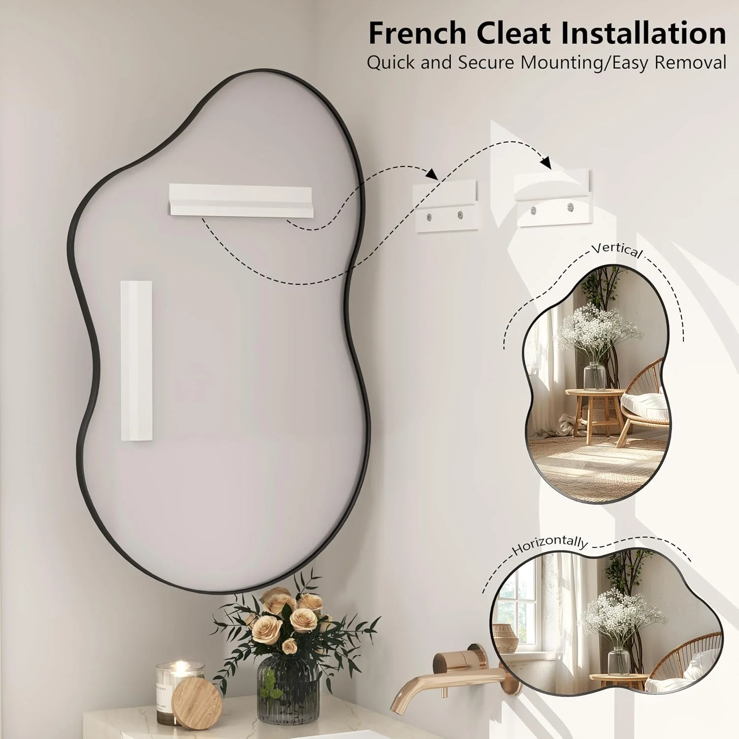 آینه نامنظم حمام CHARMOR با ابعاد 32x20 اینچ آینه نامنظم حمام CHARMOR با ابعاد 32x20 اینچ