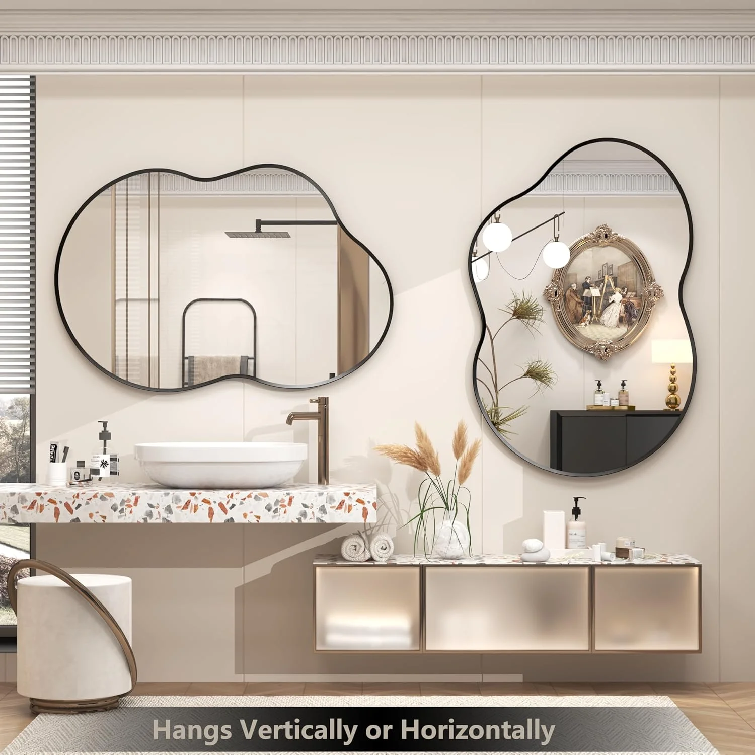 آینه نامنظم حمام CHARMOR با ابعاد 32x20 اینچ آینه نامنظم حمام CHARMOR با ابعاد 32x20 اینچ