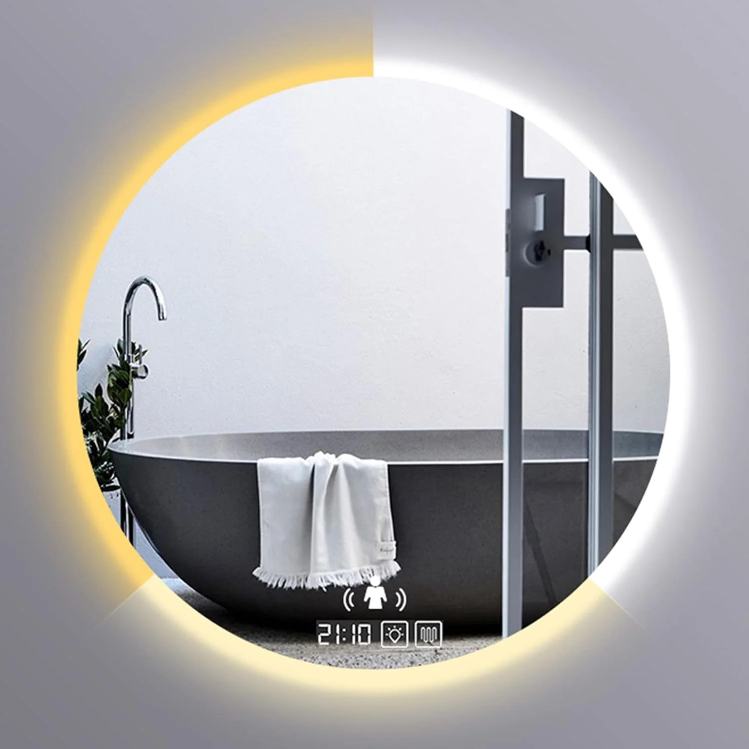 آینه حمام LED GLEOOJC با کلید حسگر نور، دیمستر کلید لمسی نور LED، آینه بزرگ روشویی با دکمه لمسی، 3 رنگ LED قابل تنظیم، روشویی بدون قاب ضد مه، M,B-70cm/27.5in آینه حمام LED GLEOOJC با کلید حسگر نور، دیمستر کلید لمسی نور LED، آینه بزرگ روشویی با دکمه لمسی، 3 رنگ LED قابل تنظیم، روشویی بدون قاب ضد مه، M,B-70cm/27.5in