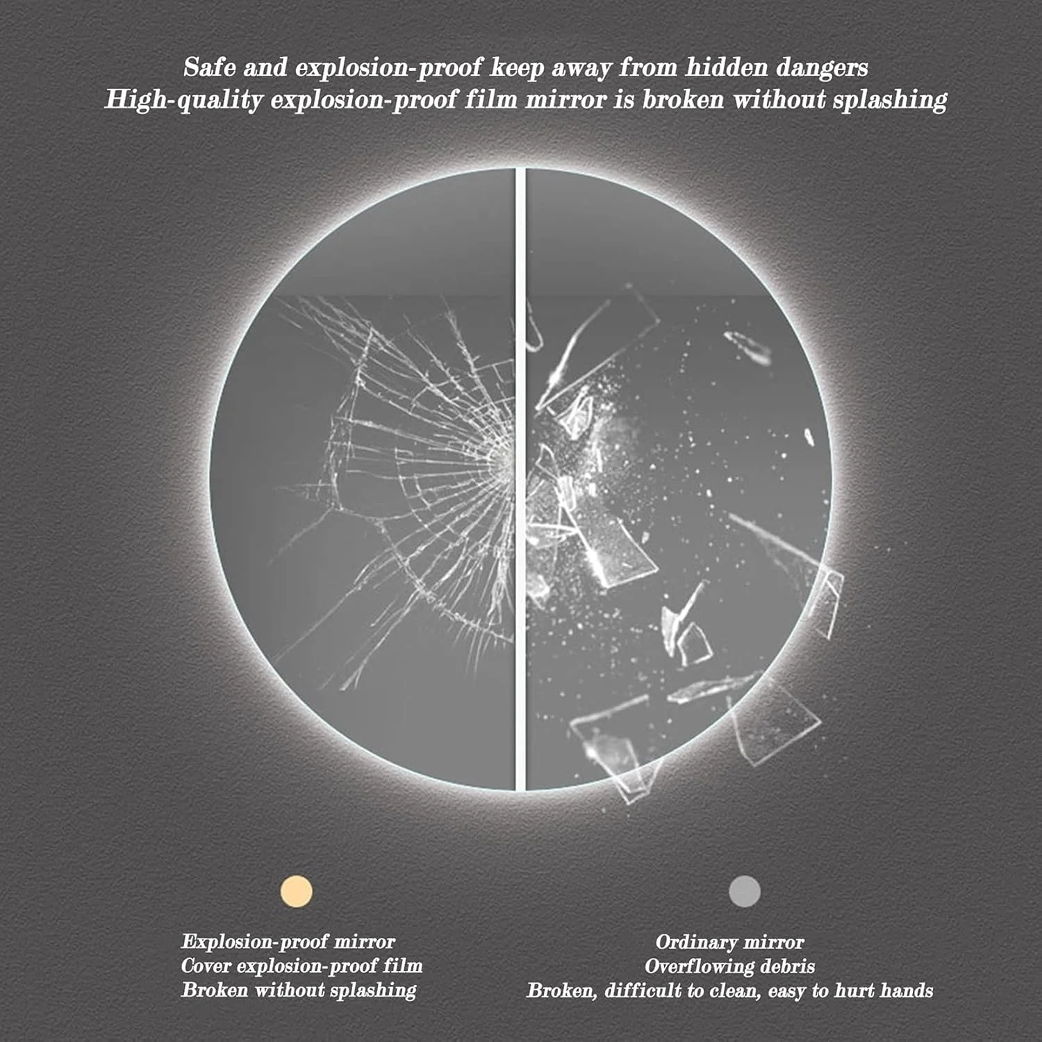 آینه حمام LED مدل GLEOOJC، با دکمه لمسی دیمر و چراغ های رنگی قابل تنظیم، 3 رنگ نورانی: نور گرم/خنثی/سفید، 50 سانتی متر / 60 سانتی متر / 70 سانتی متر / 80 سانتی متر، 50 سانتی متر / 19.7 اینچ آینه حمام LED مدل GLEOOJC، با دکمه لمسی دیمر و چراغ های رنگی قابل تنظیم، 3 رنگ نورانی: نور گرم/خنثی/سفید، 50 سانتی متر / 60 سانتی متر / 70 سانتی متر / 80 سانتی متر، 50 سانتی متر / 19.7 اینچ