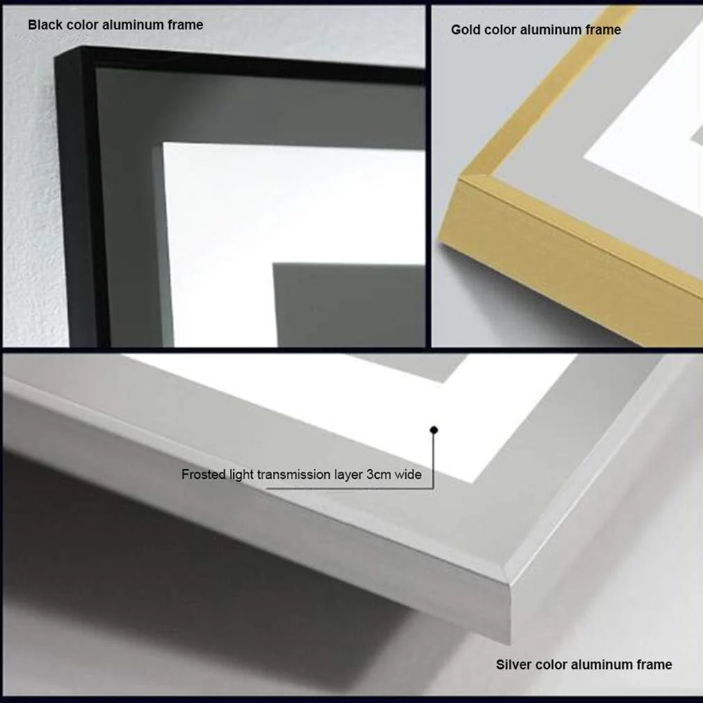 آینه روشویی بزرگ GLEOOJC، آینه حمام با نور LED، دکمه لمسی، ضد بخار هوشمند، قاب آلومینیومی، قاب مشکی - 70x90 سانتی متر آینه روشویی بزرگ GLEOOJC، آینه حمام با نور LED، دکمه لمسی، ضد بخار هوشمند، قاب آلومینیومی، قاب مشکی - 70x90 سانتی متر