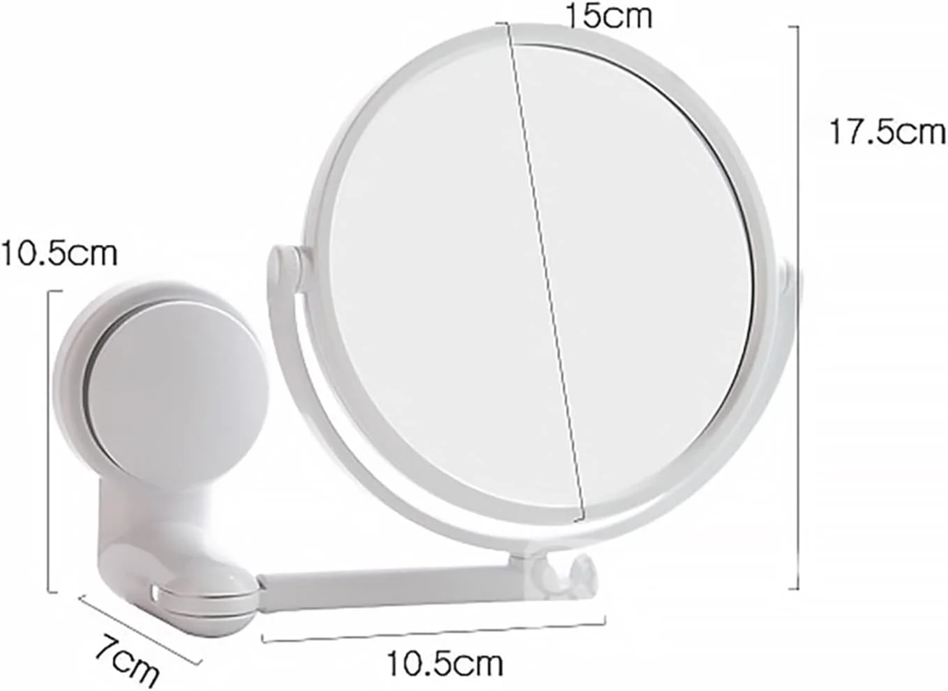 آینه دیواری HHMMEDE با بازوی تاشو و قابلیت چرخش، مناسب حمام و آرایش آینه دیواری HHMMEDE با بازوی تاشو و قابلیت چرخش، مناسب حمام و آرایش