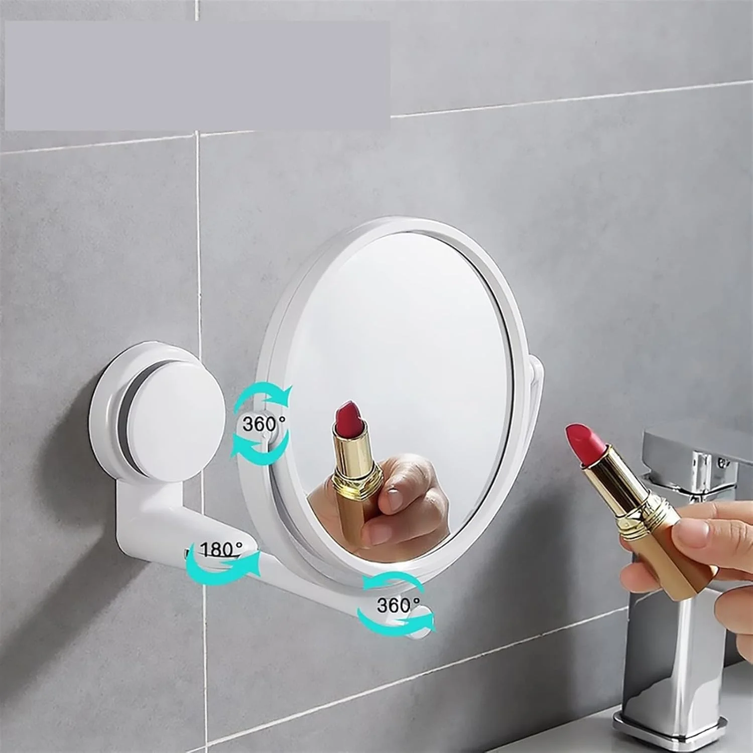 آینه دیواری HHMMEDE با بازوی تاشو و قابلیت چرخش، مناسب حمام و آرایش آینه دیواری HHMMEDE با بازوی تاشو و قابلیت چرخش، مناسب حمام و آرایش