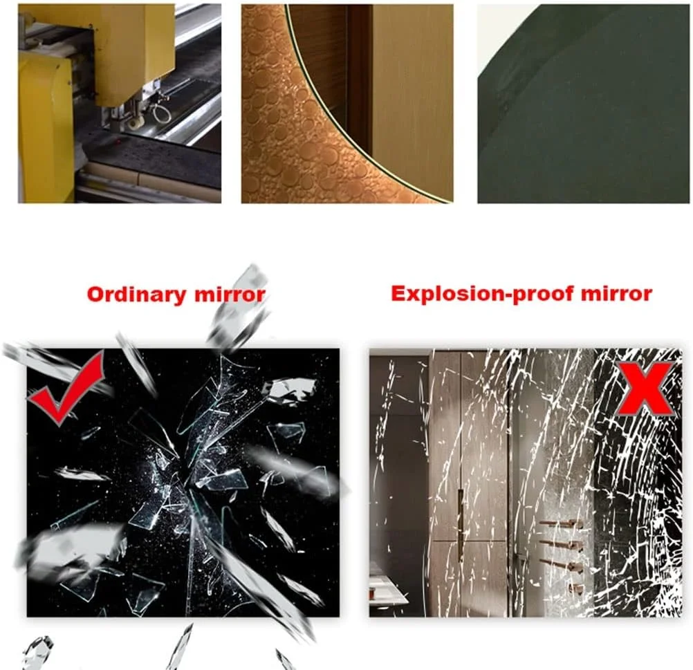 آینه حمام LED نورانی، آینه روشویی دیواری LED، ضد آب، بدون قاب، آینه با نور پس زمینه (رنگ: آینه روشویی نور سفید، اندازه: 50x50 سانتی متر) آینه حمام LED نورانی، آینه روشویی دیواری LED، ضد آب، بدون قاب، آینه با نور پس زمینه (رنگ: آینه روشویی نور سفید، اندازه: 50x50 سانتی متر)