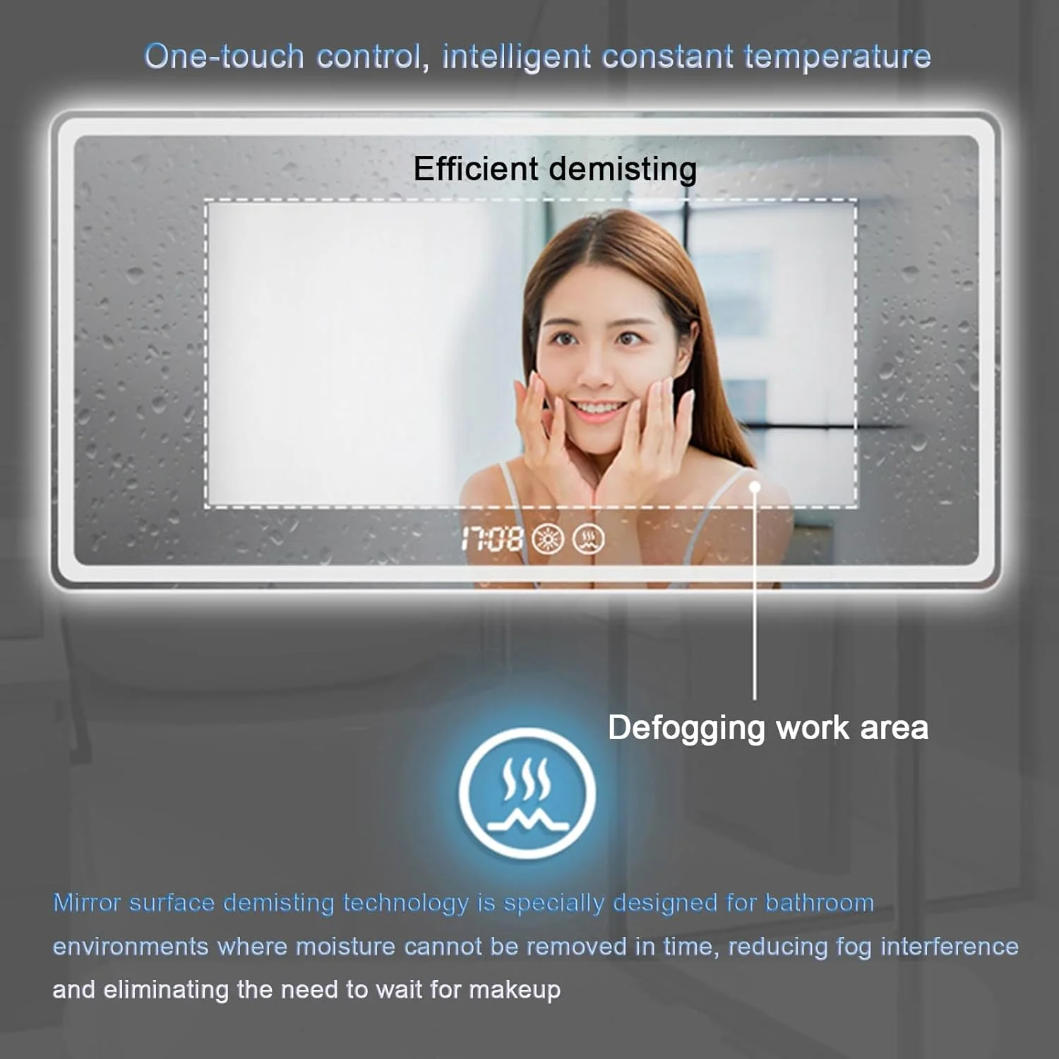 آینه حمام LED با نور پس زمینه، آینه حمام LED، آینه LED برای حمام، آینه حمام با چراغ های LED، ضد خرد شدن، آینه دیواری با پد ضد بخار (H50*W70cm/H19.7*W27.6IN) (3"L x 2"W) آینه حمام LED با نور پس زمینه، آینه حمام LED، آینه LED برای حمام، آینه حمام با چراغ های LED، ضد خرد شدن، آینه دیواری با پد ضد بخار (H50*W70cm/H19.7*W27.6IN) (3"L x 2"W)