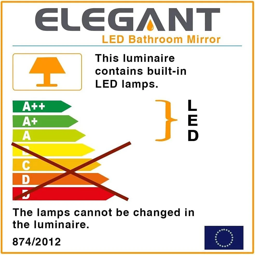 آینه حمام LED نورانی، آینه روشویی دیواری LED، ضد آب، بدون قاب، آینه با نور پس زمینه (رنگ: آینه روشویی نور سفید، اندازه: 50x50 سانتی متر) آینه حمام LED نورانی، آینه روشویی دیواری LED، ضد آب، بدون قاب، آینه با نور پس زمینه (رنگ: آینه روشویی نور سفید، اندازه: 50x50 سانتی متر)